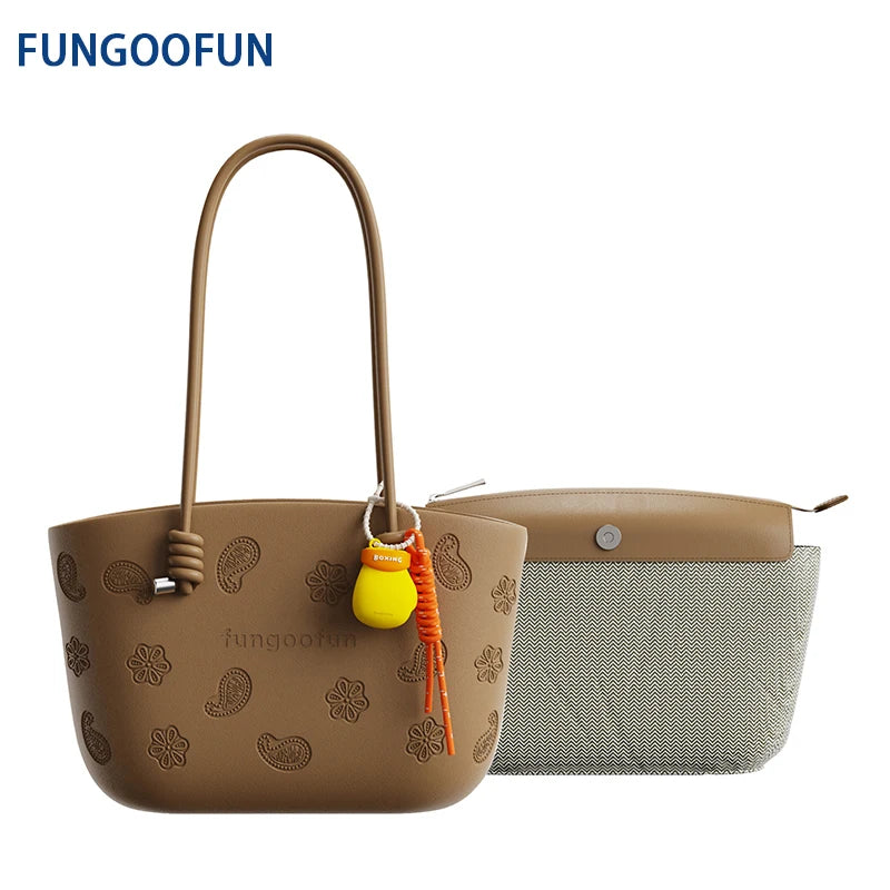Fungoofun Cashew-Flower Tote Bag - Hazel Brown