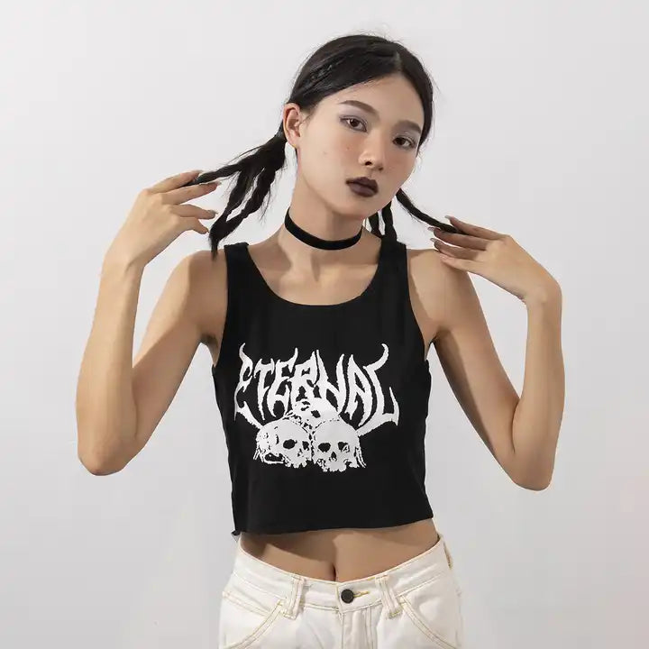 Goth Crop in Eternal Black by The Cursed Closet