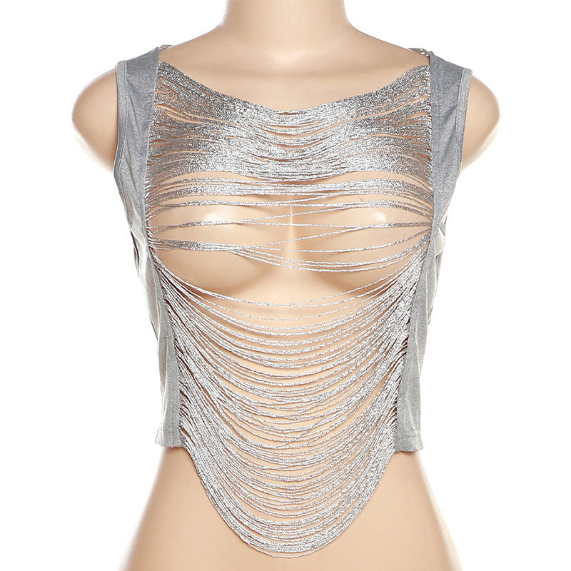 Chrome crop top back