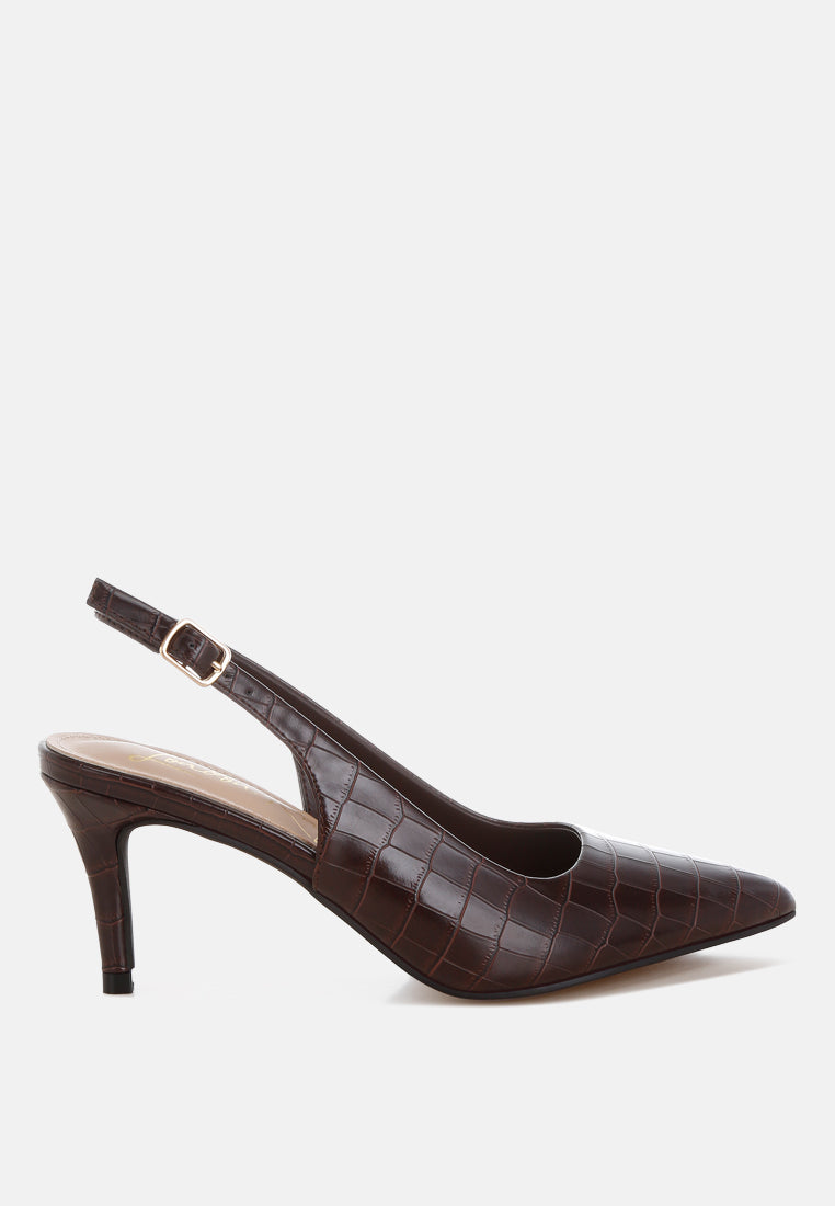 Halins Pointed Toe Slingback Heels