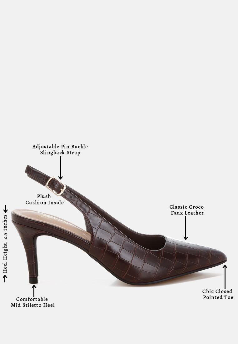 Halins Pointed Toe Slingback Heels