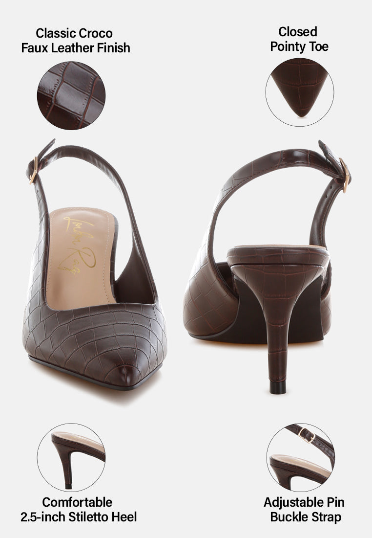 Halins Pointed Toe Slingback Heels