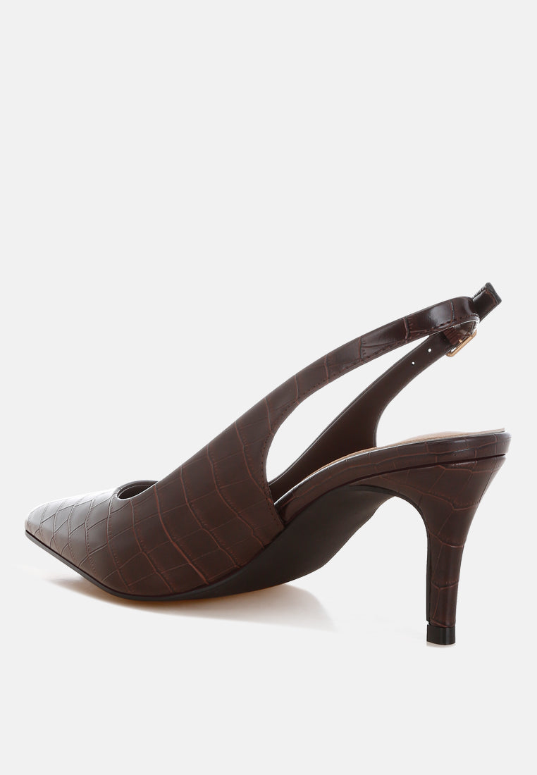 Halins Pointed Toe Slingback Heels