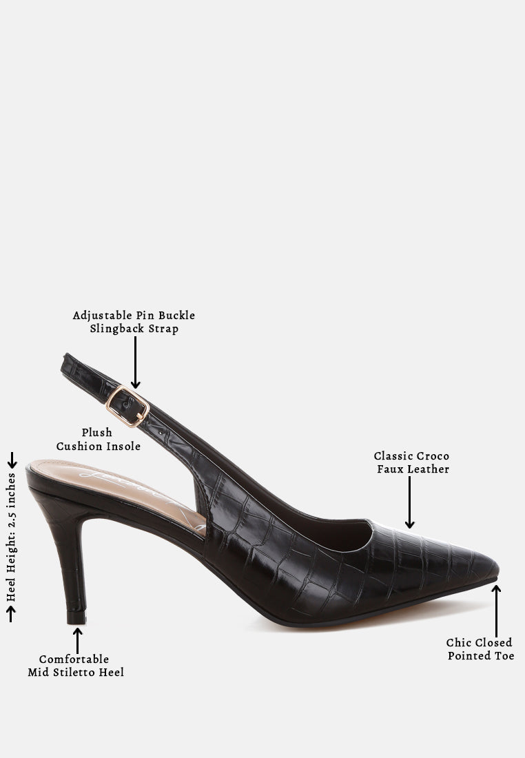 Halins Pointed Toe Slingback Heels