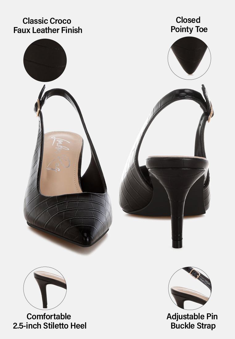 Halins Pointed Toe Slingback Heels
