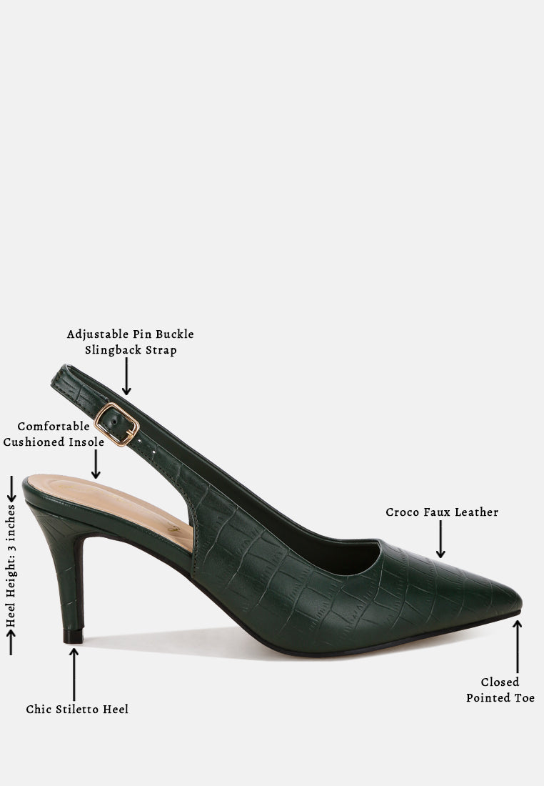 Halins Pointed Toe Slingback Heels