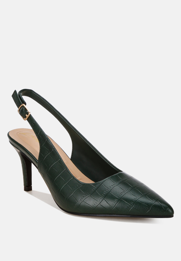 Halins Pointed Toe Slingback Heels