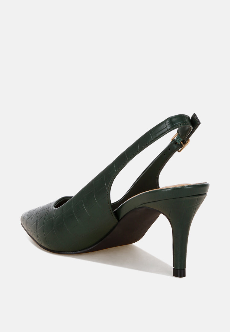 Halins Pointed Toe Slingback Heels