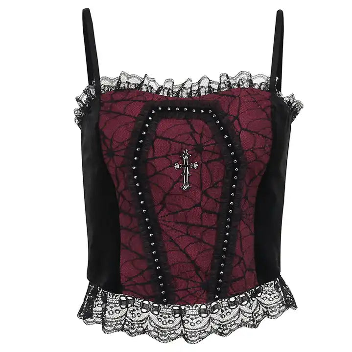 Raven's Night Coffin Top by The Cursed Closet