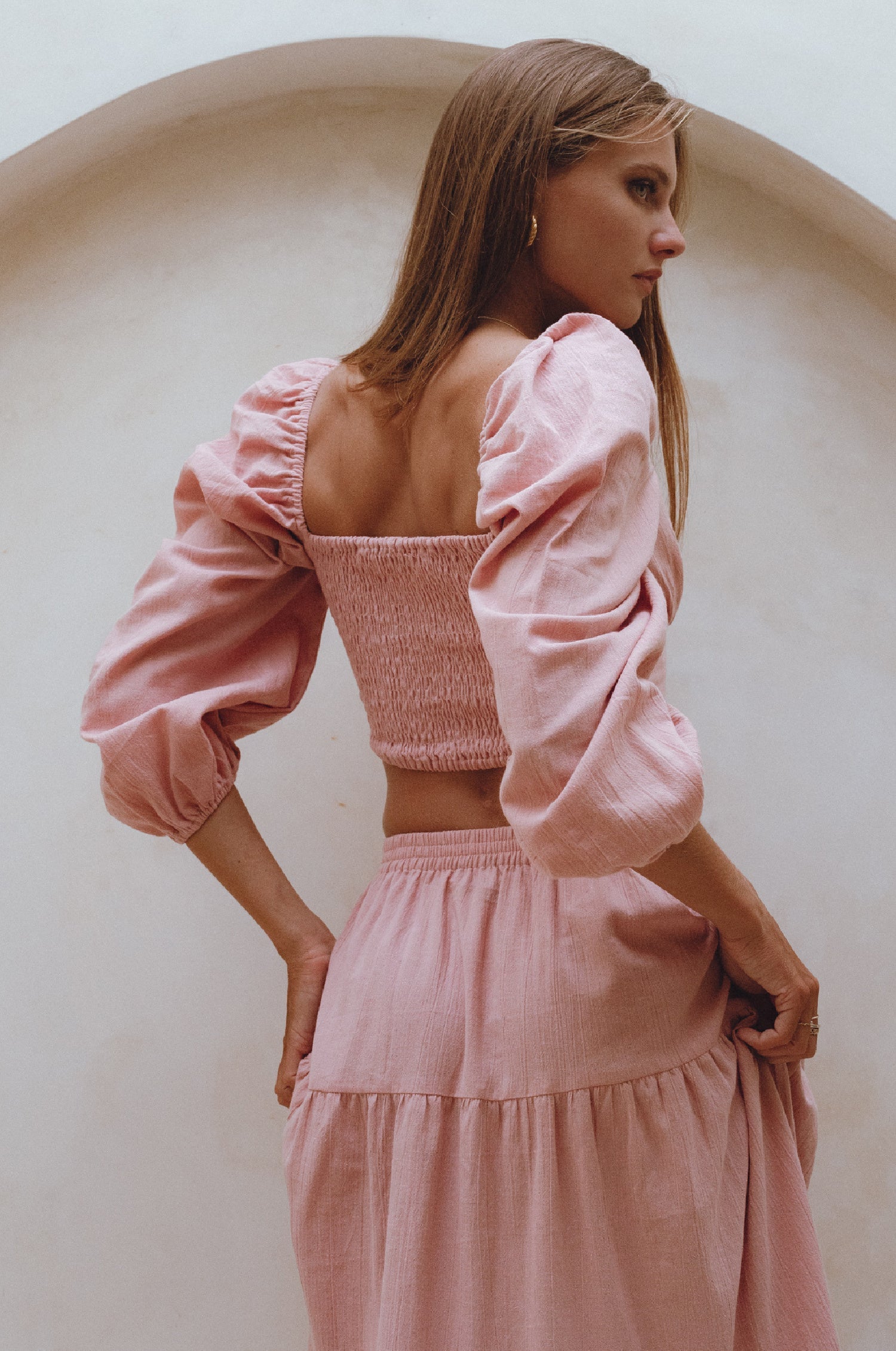 Helsa Long Sleeve Linen Top by Bali Lane