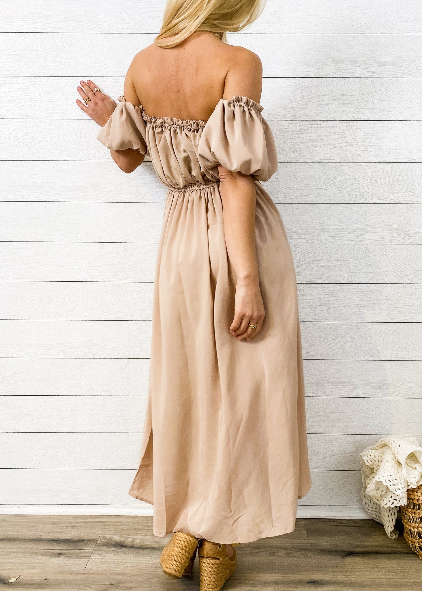 Anna-Kaci Women White Summer Fall Renaissance Dresses Casual Boho Lantern Sleeve Off Shoulder Fairy Long Dress by Anna-Kaci