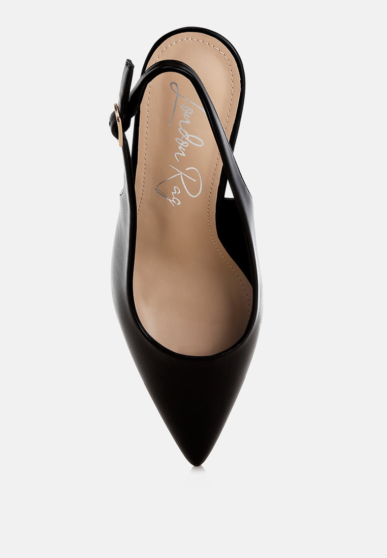 Jaoba Pointed Toe Pin Buckle Slingbacks