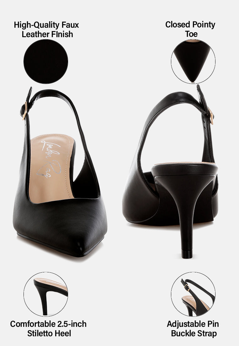 Jaoba Pointed Toe Pin Buckle Slingbacks