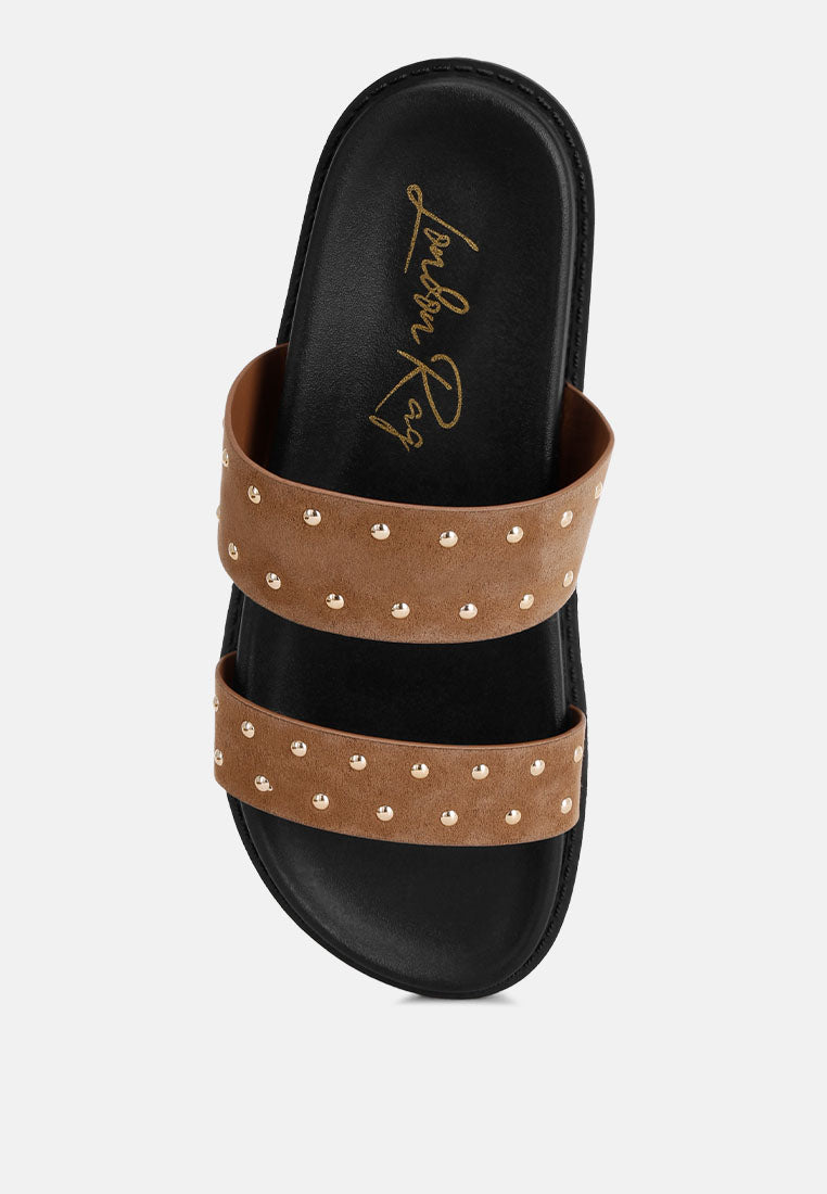 Kanini Stud Embellished Slip on Flats