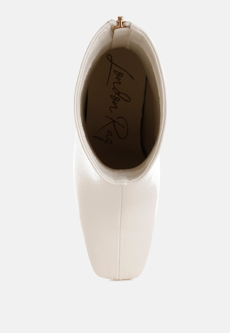 Patent Square Toe Ankle Boots by RAG