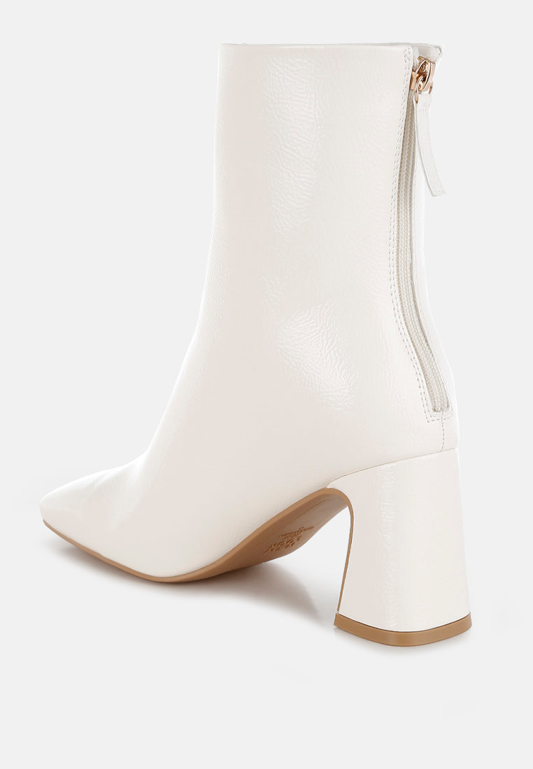 Patent Square Toe Ankle Boots by RAG