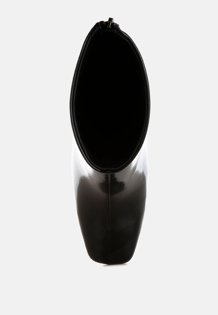 Patent Square Toe Ankle Boots by RAG