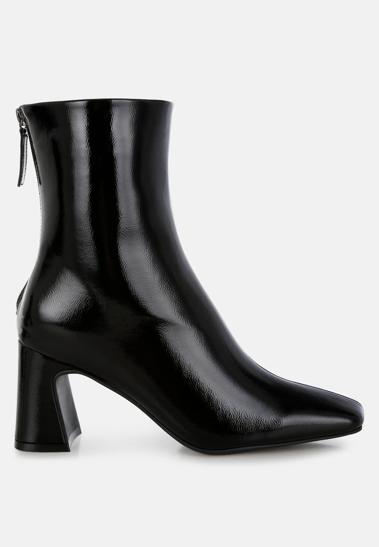 Patent Square Toe Ankle Boots by RAG