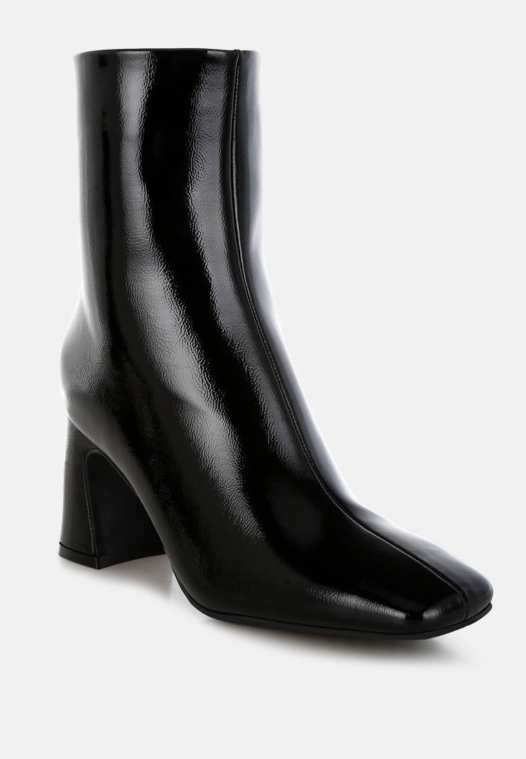 Patent Square Toe Ankle Boots by RAG