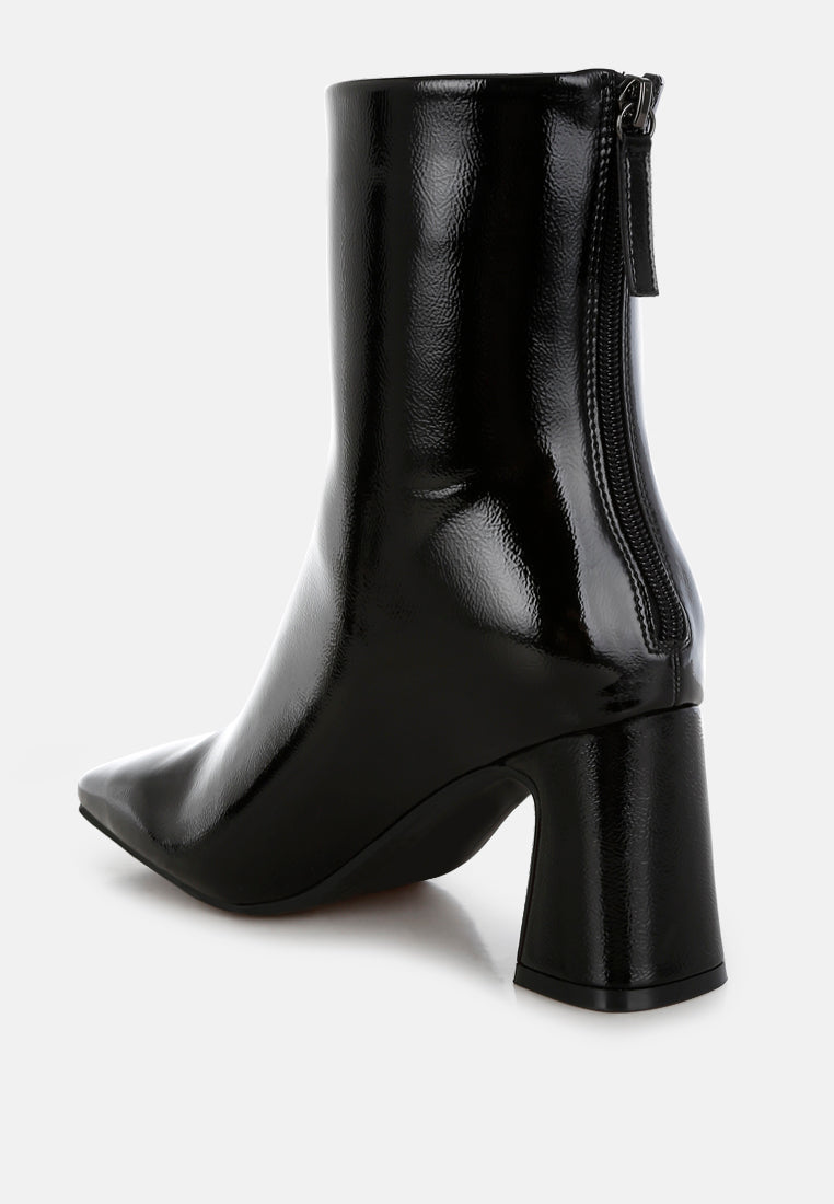 Patent Square Toe Ankle Boots by RAG