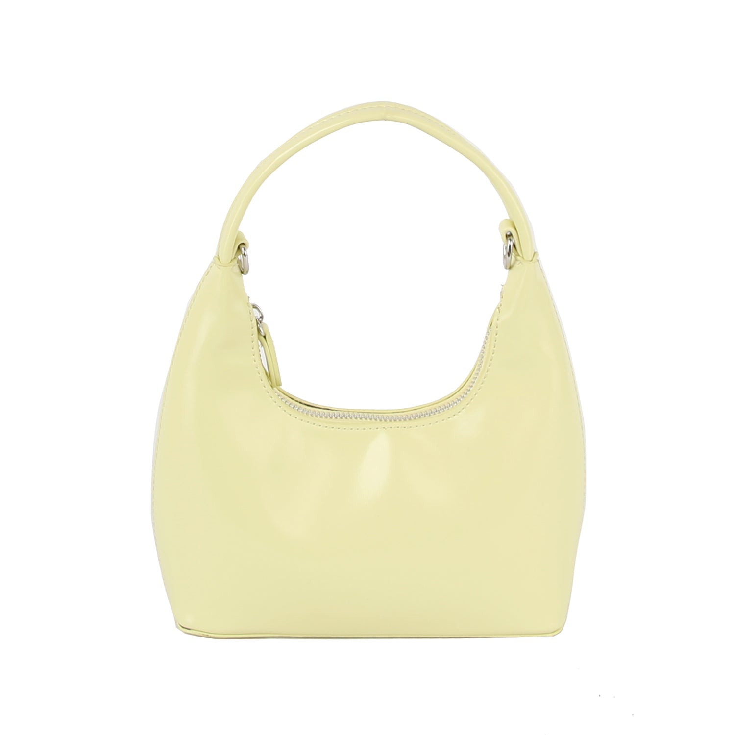 Shiny leather hobo with crossbody strap by Handbag Factory