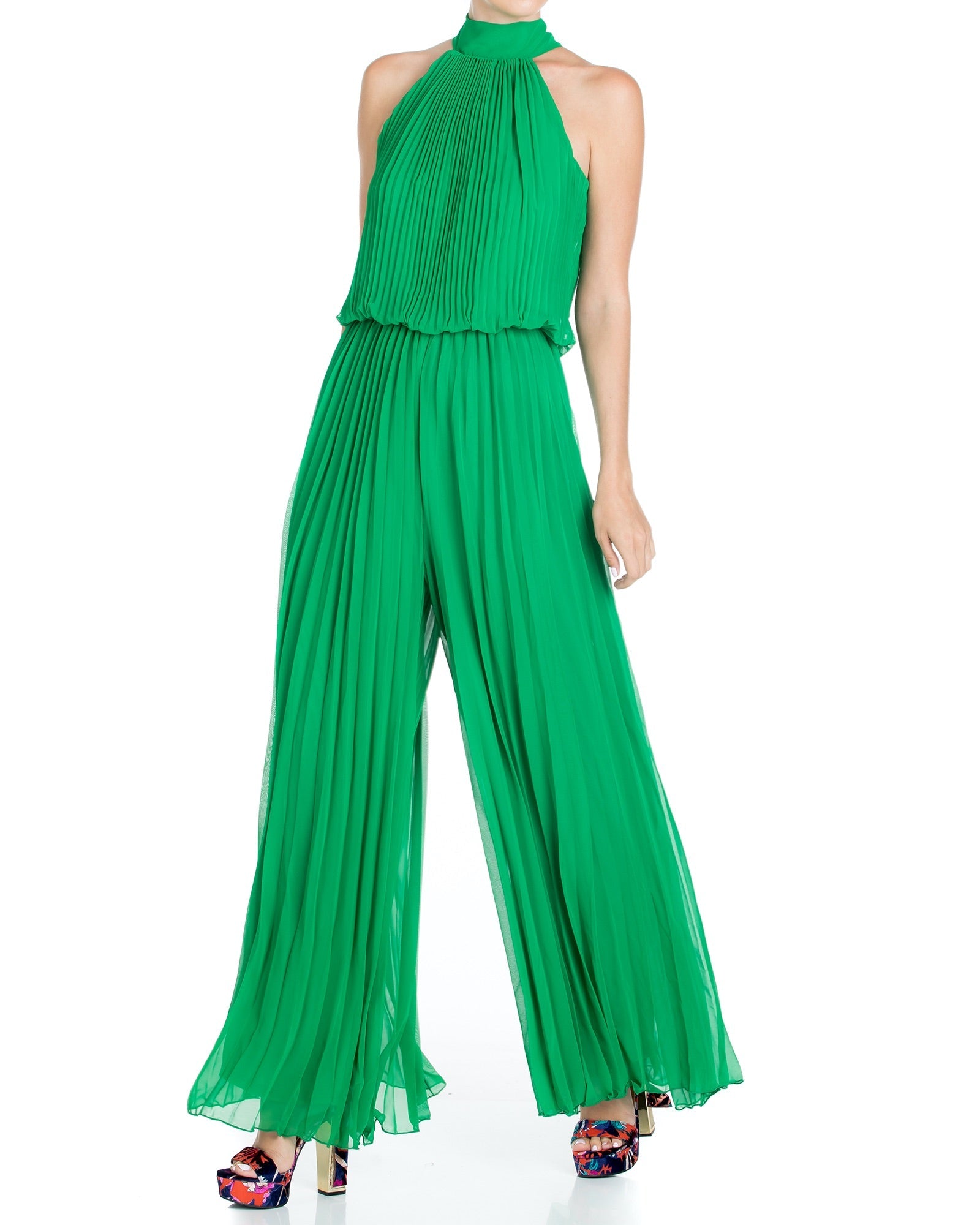 Wild Orchid Pleat Jumpsuit - Emerald by Meghan Fabulous