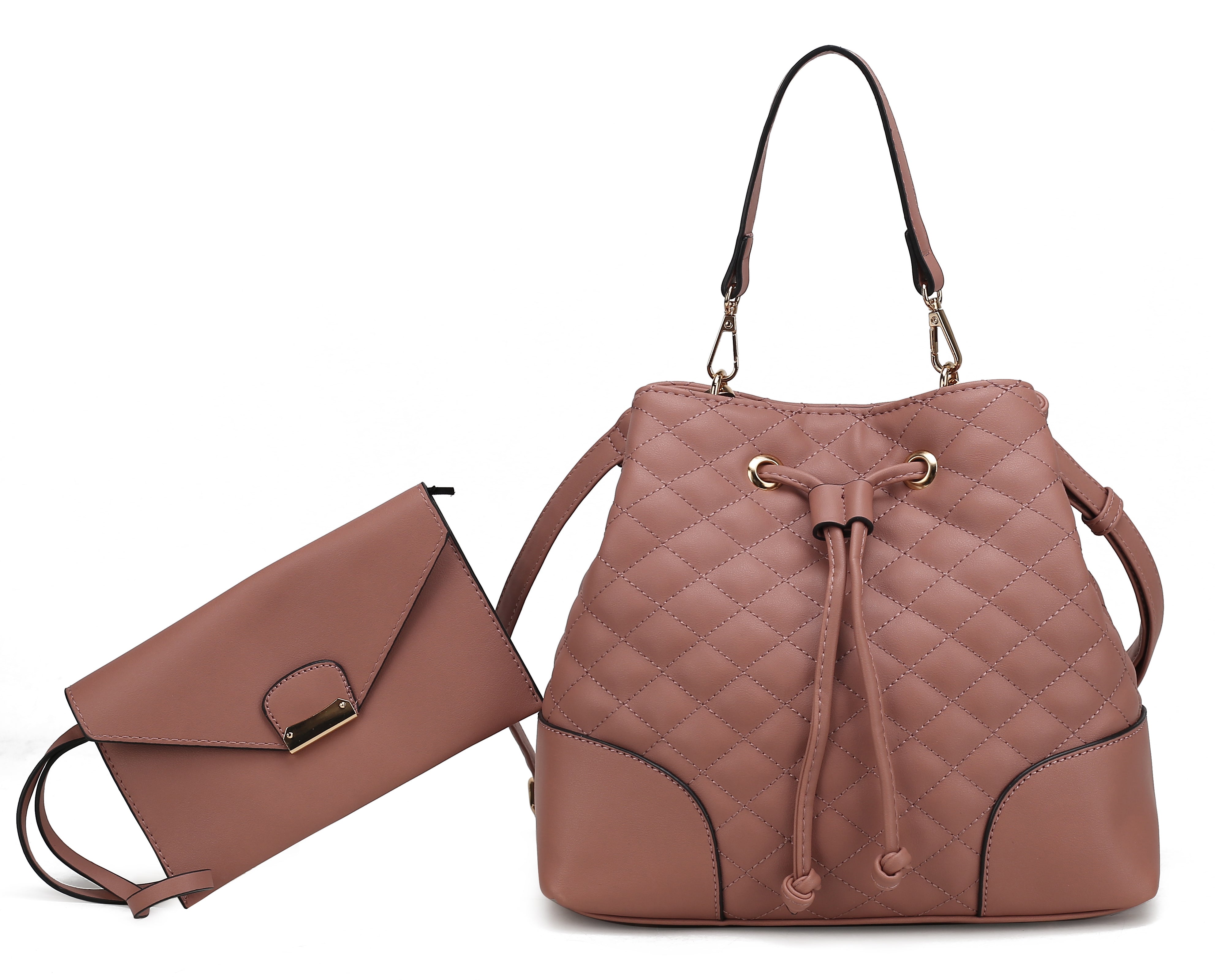 Wendy 2 PCS Bucket Bag with Wristlet by MKF Collection by Mia K.