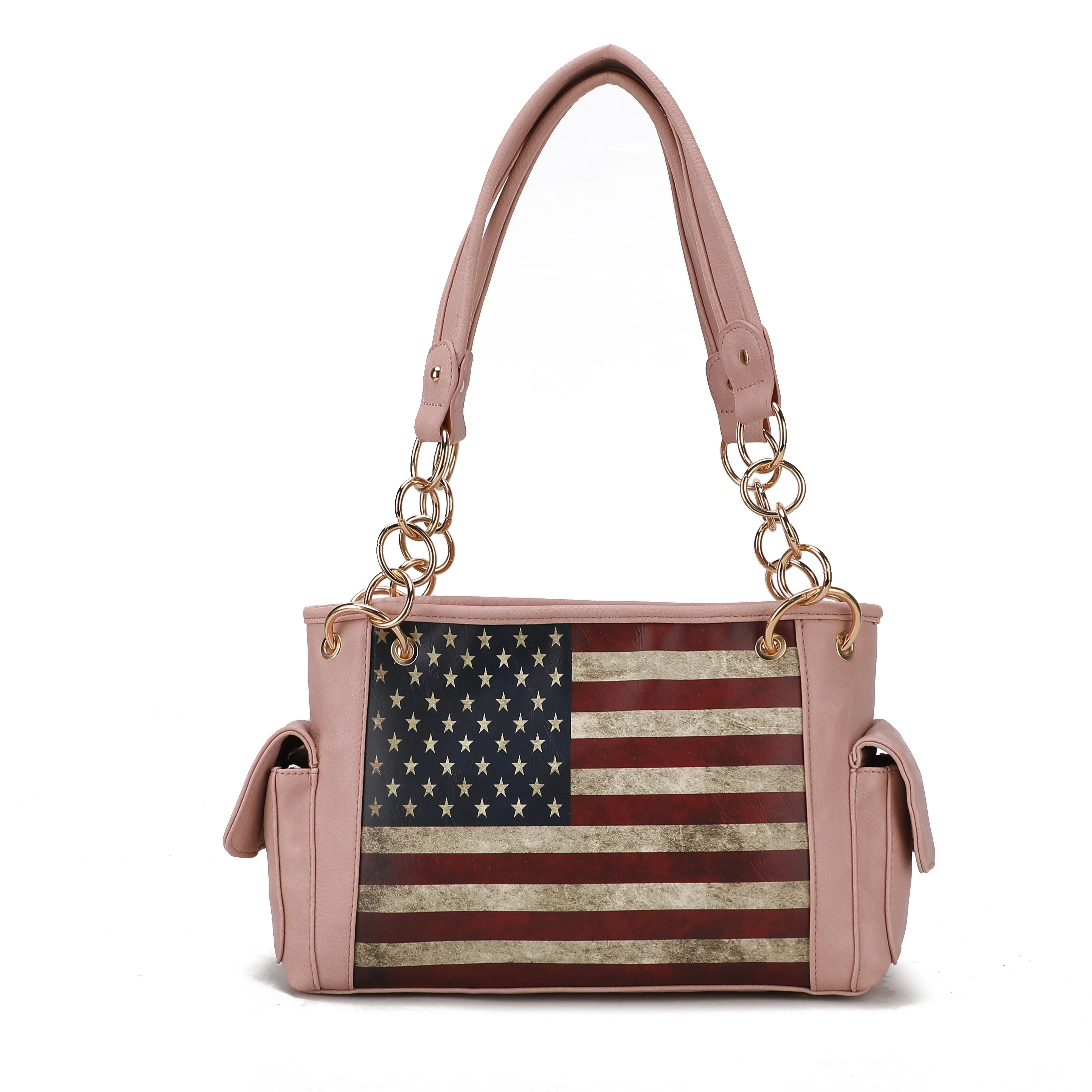 MKF Collection by Mia K. Alaina Printed Flag Shoulder Bag for Women, Vegan Leather American Flag Handbag Purse by MKF Collection by Mia K.