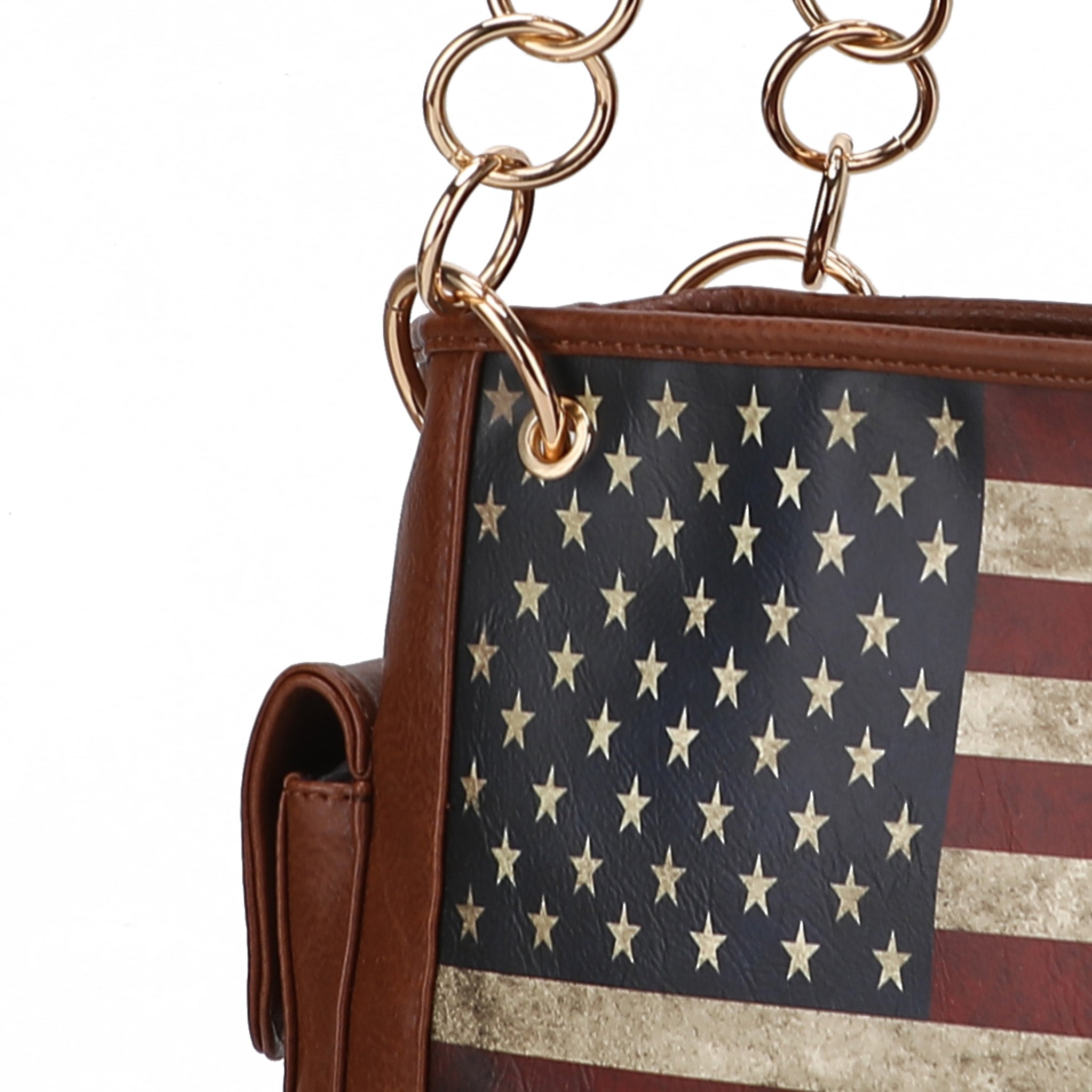 MKF Collection by Mia K. Alaina Printed Flag Shoulder Bag for Women, Vegan Leather American Flag Handbag Purse by MKF Collection by Mia K.