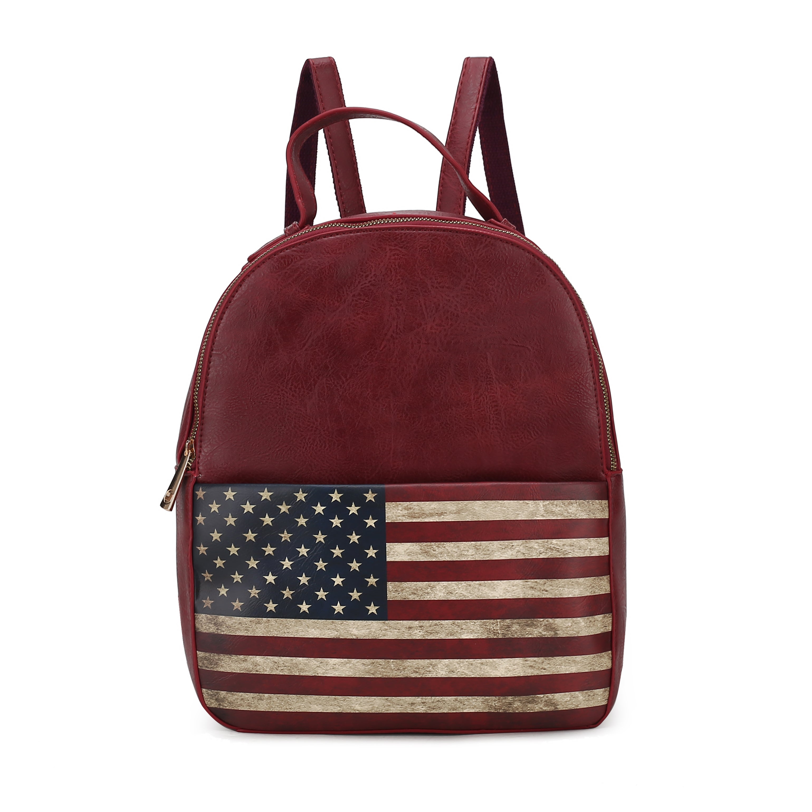 MKF Collection by Mia K. Briella Flag Print Backpack for Women, Vegan Leather Patriotic Bookbag by MKF Collection by Mia K.