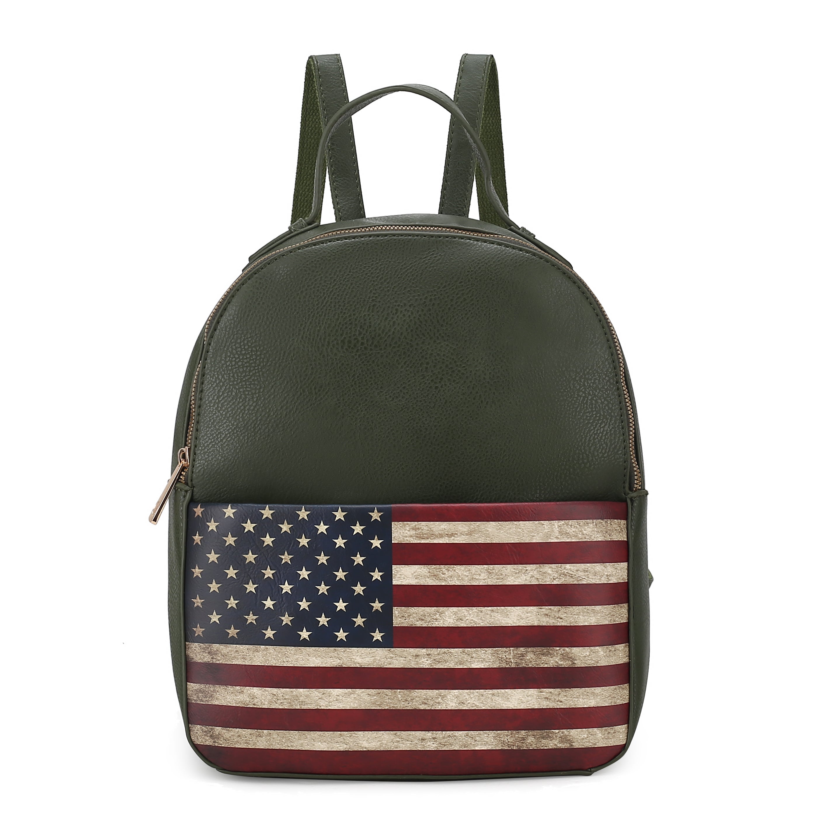MKF Collection by Mia K. Briella Flag Print Backpack for Women, Vegan Leather Patriotic Bookbag by MKF Collection by Mia K.