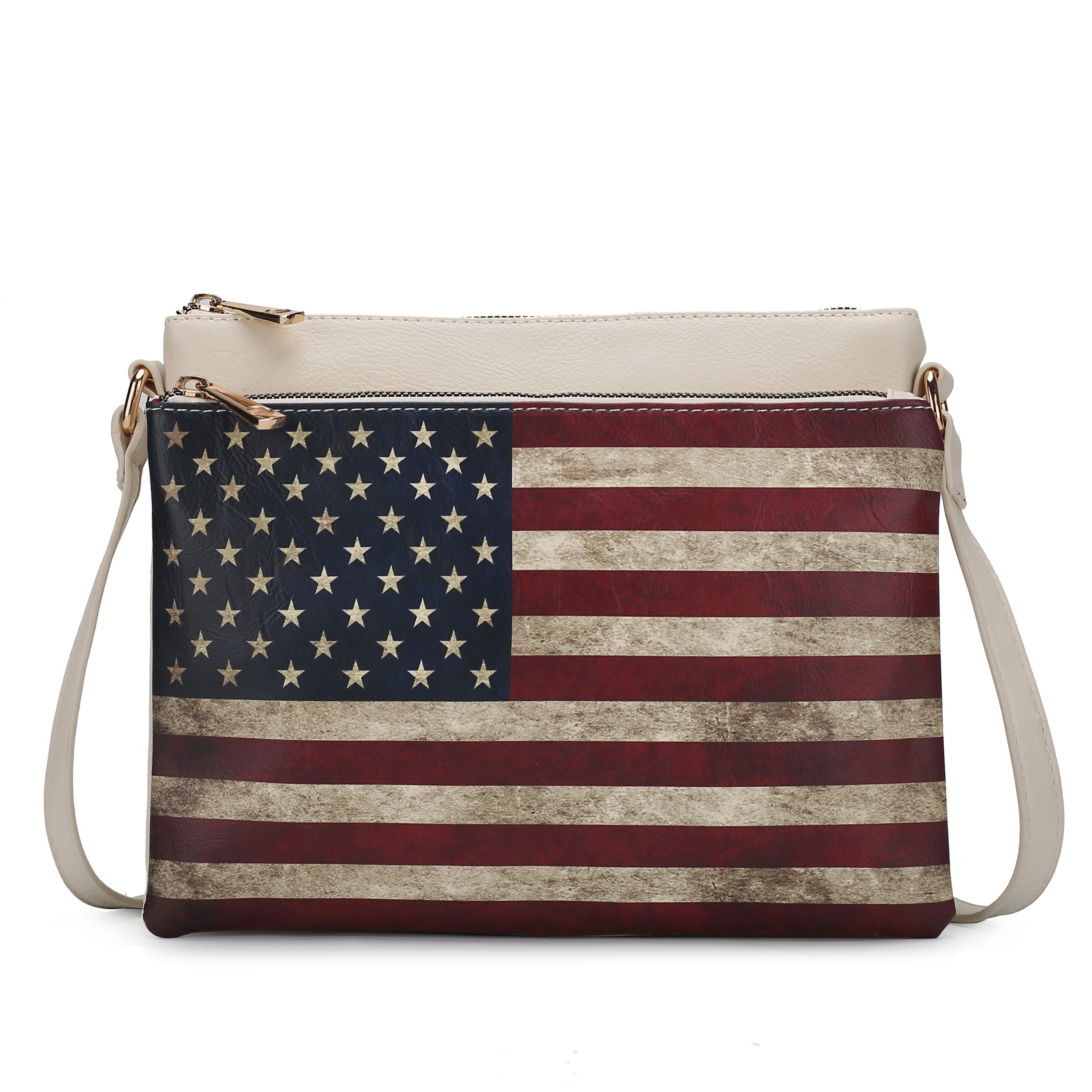 MKF Collection by Mia K. Madeline American Flag Design Crossbody Bag for Women, Patriotic Handbag by MKF Collection by Mia K.
