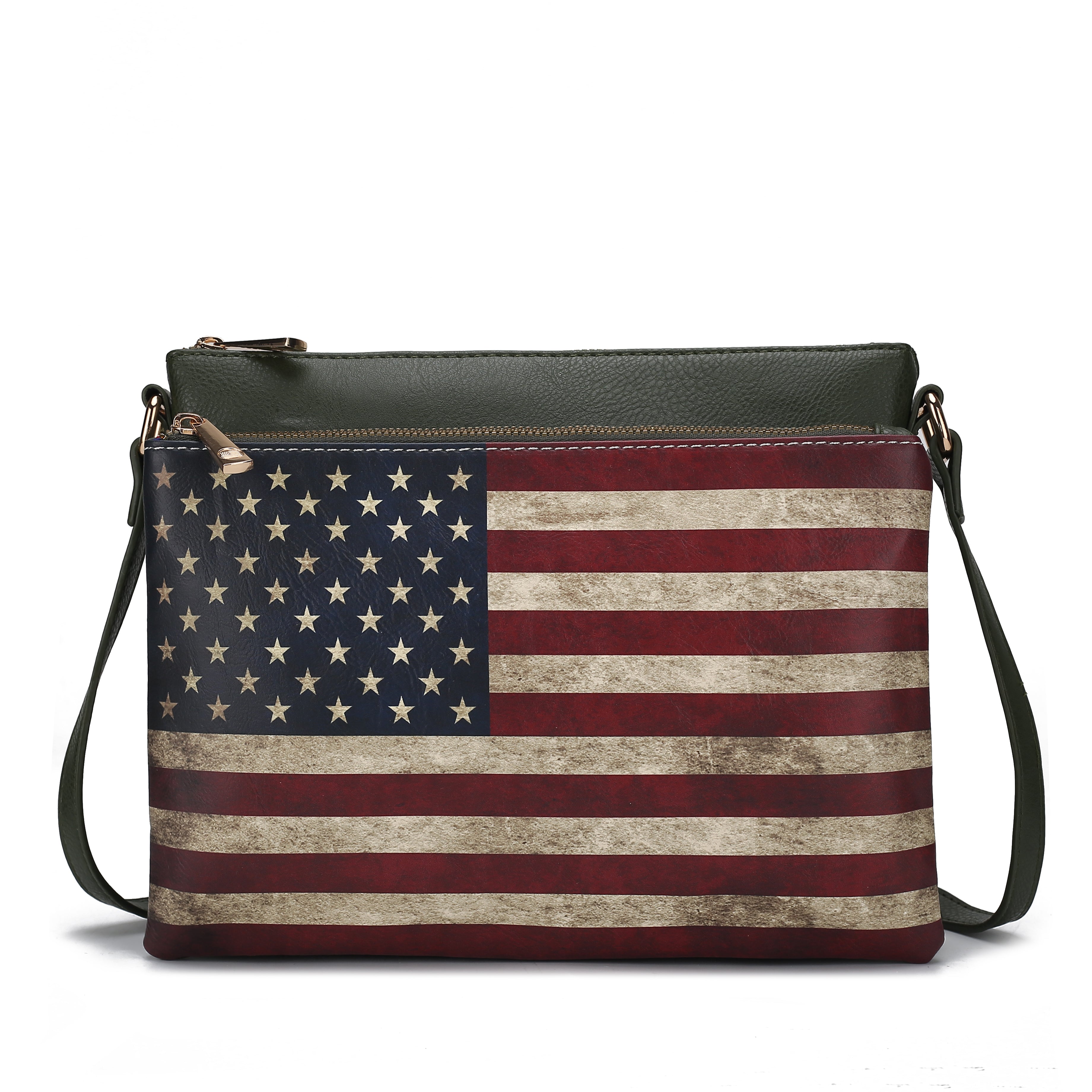MKF Collection by Mia K. Madeline American Flag Design Crossbody Bag for Women, Patriotic Handbag by MKF Collection by Mia K.