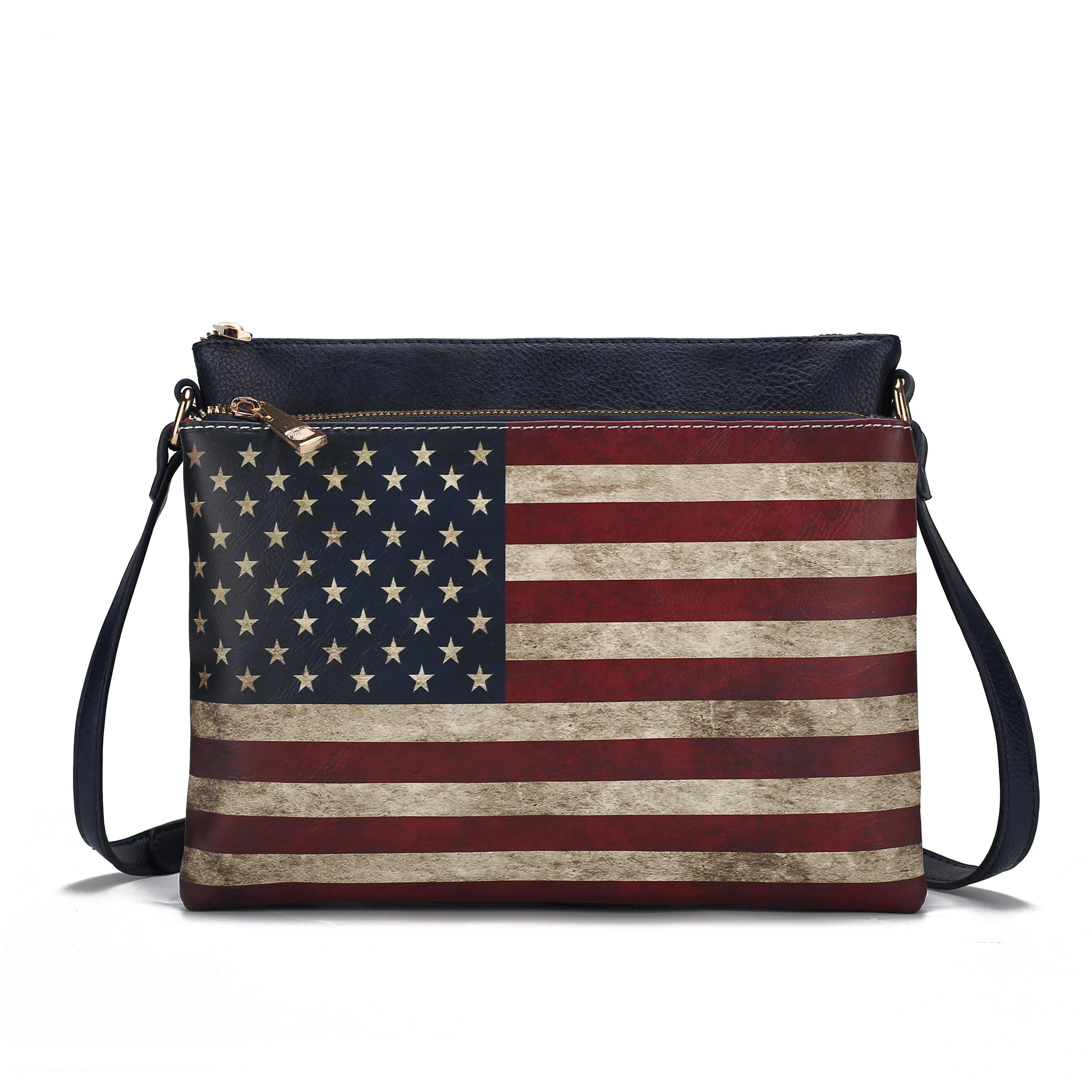 MKF Collection by Mia K. Madeline American Flag Design Crossbody Bag for Women, Patriotic Handbag by MKF Collection by Mia K.