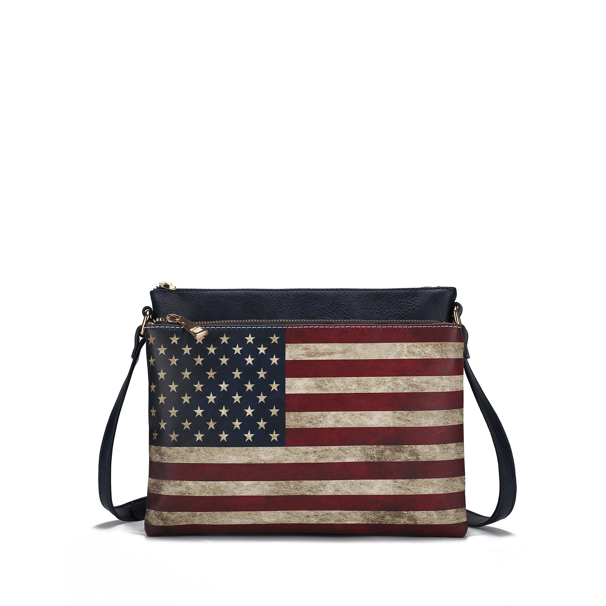 MKF Collection by Mia K. Madeline American Flag Design Crossbody Bag for Women, Patriotic Handbag by MKF Collection by Mia K.