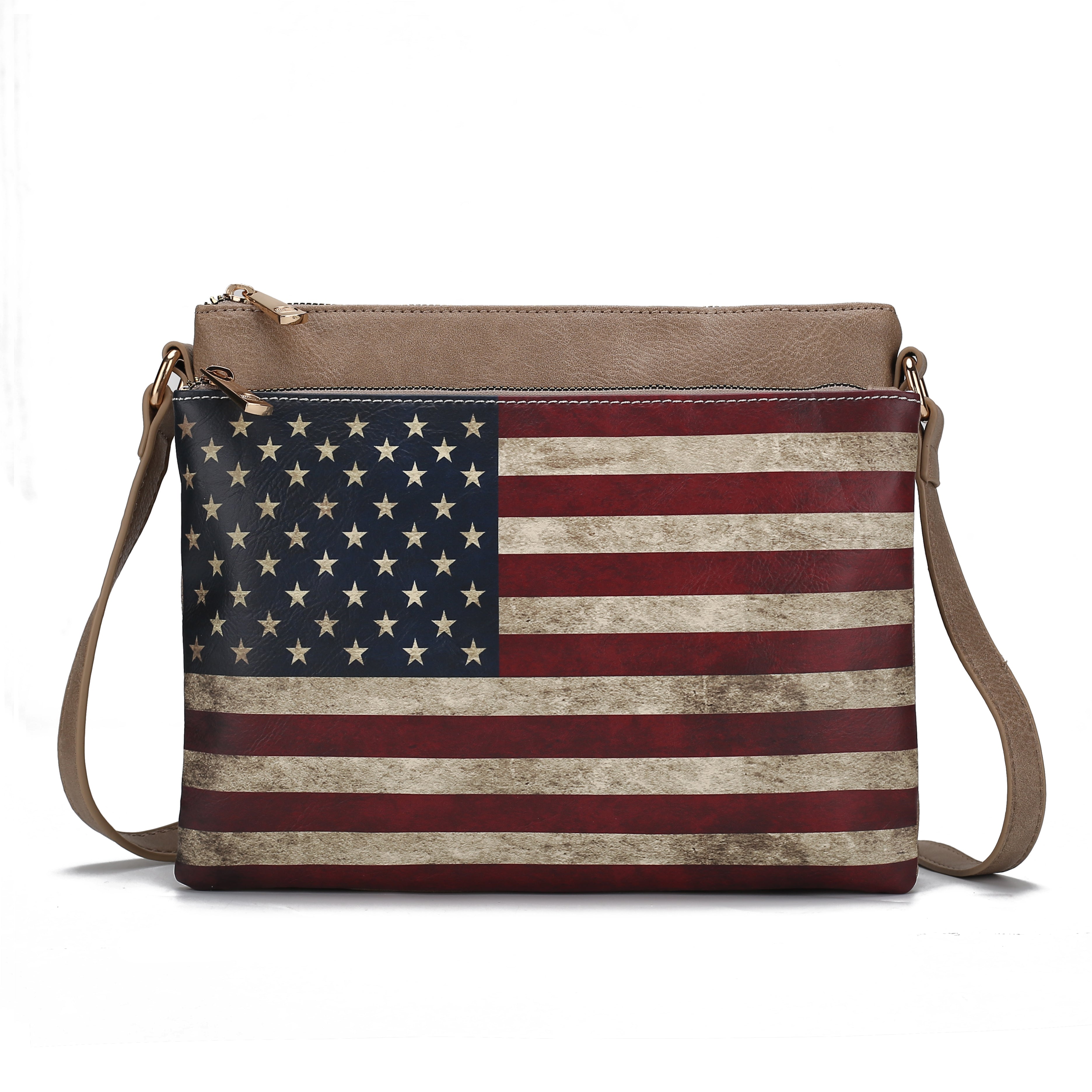 MKF Collection by Mia K. Madeline American Flag Design Crossbody Bag for Women, Patriotic Handbag by MKF Collection by Mia K.