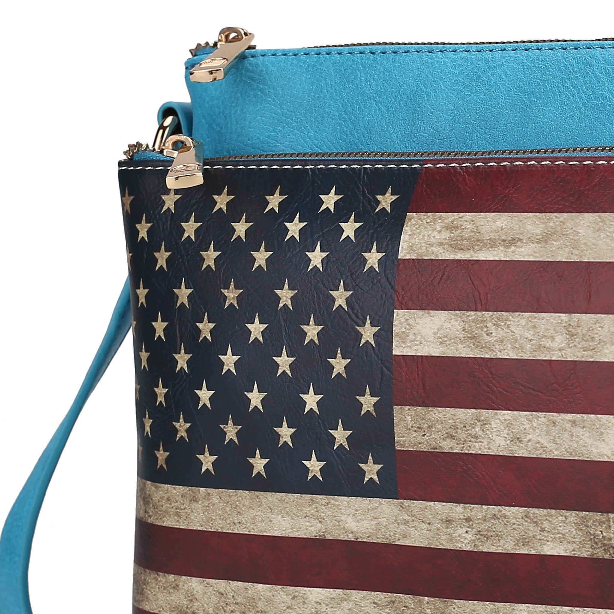 MKF Collection by Mia K. Madeline American Flag Design Crossbody Bag for Women, Patriotic Handbag by MKF Collection by Mia K.