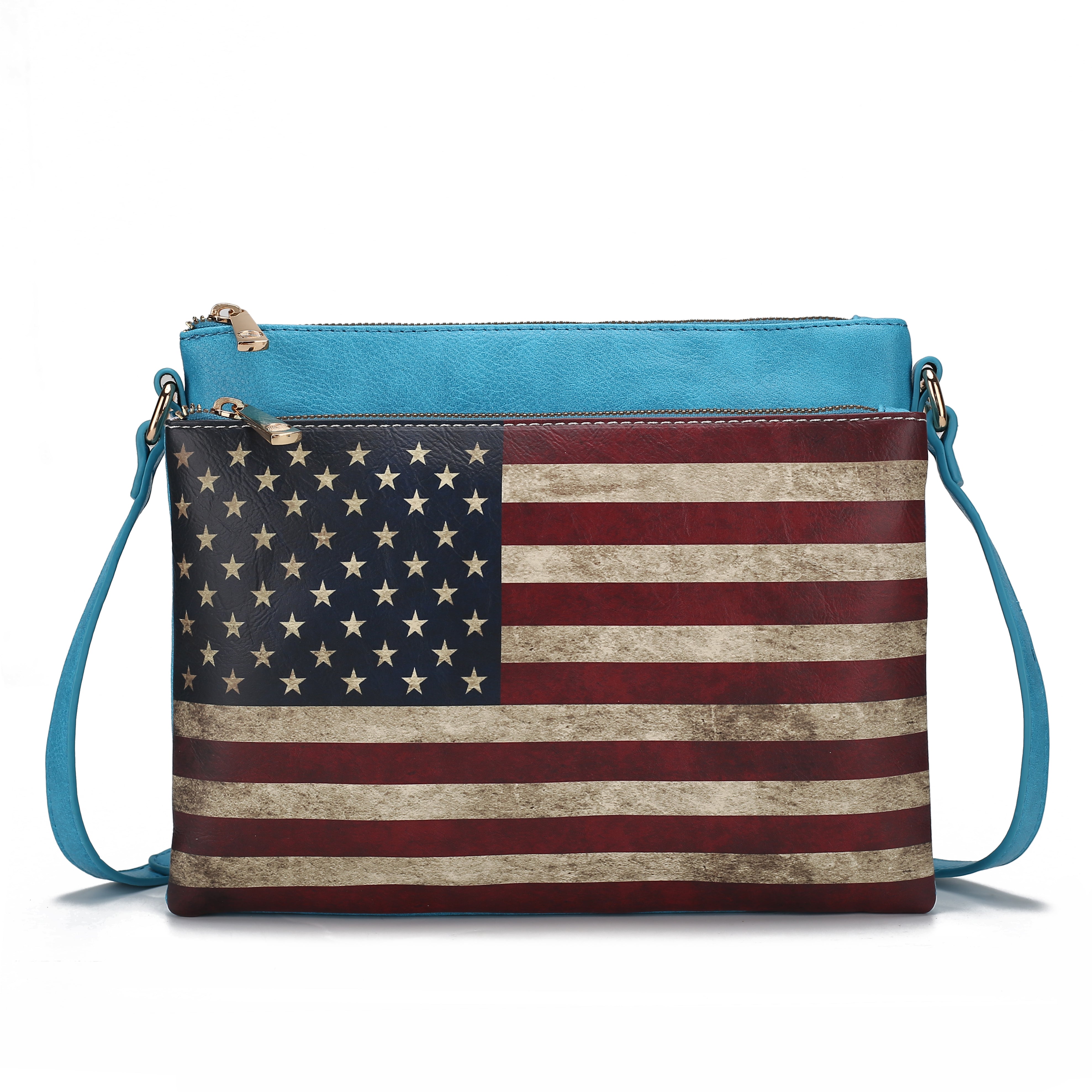 MKF Collection by Mia K. Madeline American Flag Design Crossbody Bag for Women, Patriotic Handbag by MKF Collection by Mia K.