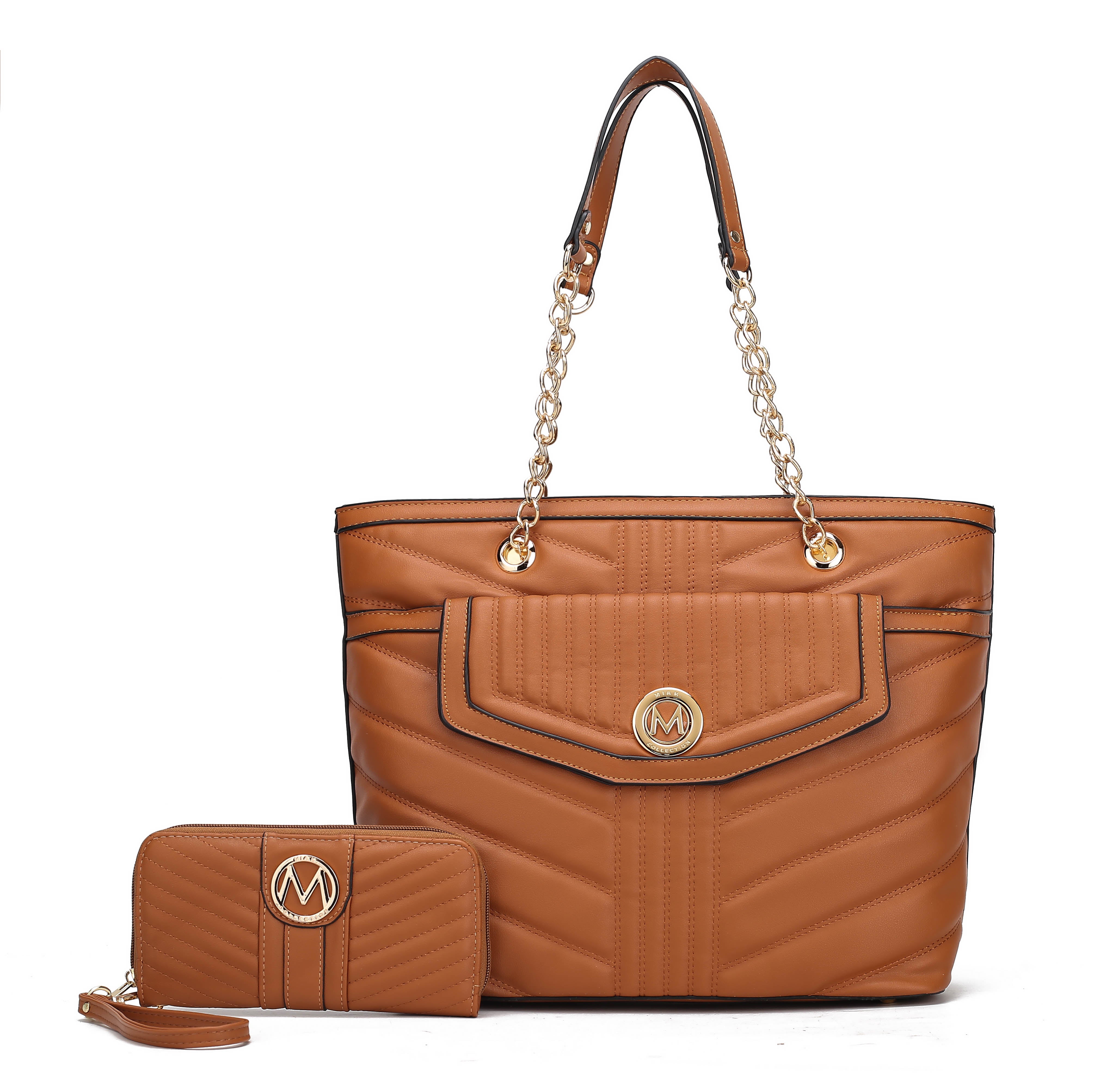 MKF Collection by Mia K. Chiari Tote Bag & Wristlet Wallet for Women - Designer Handbag Shoulder Bag by MKF Collection by Mia K.