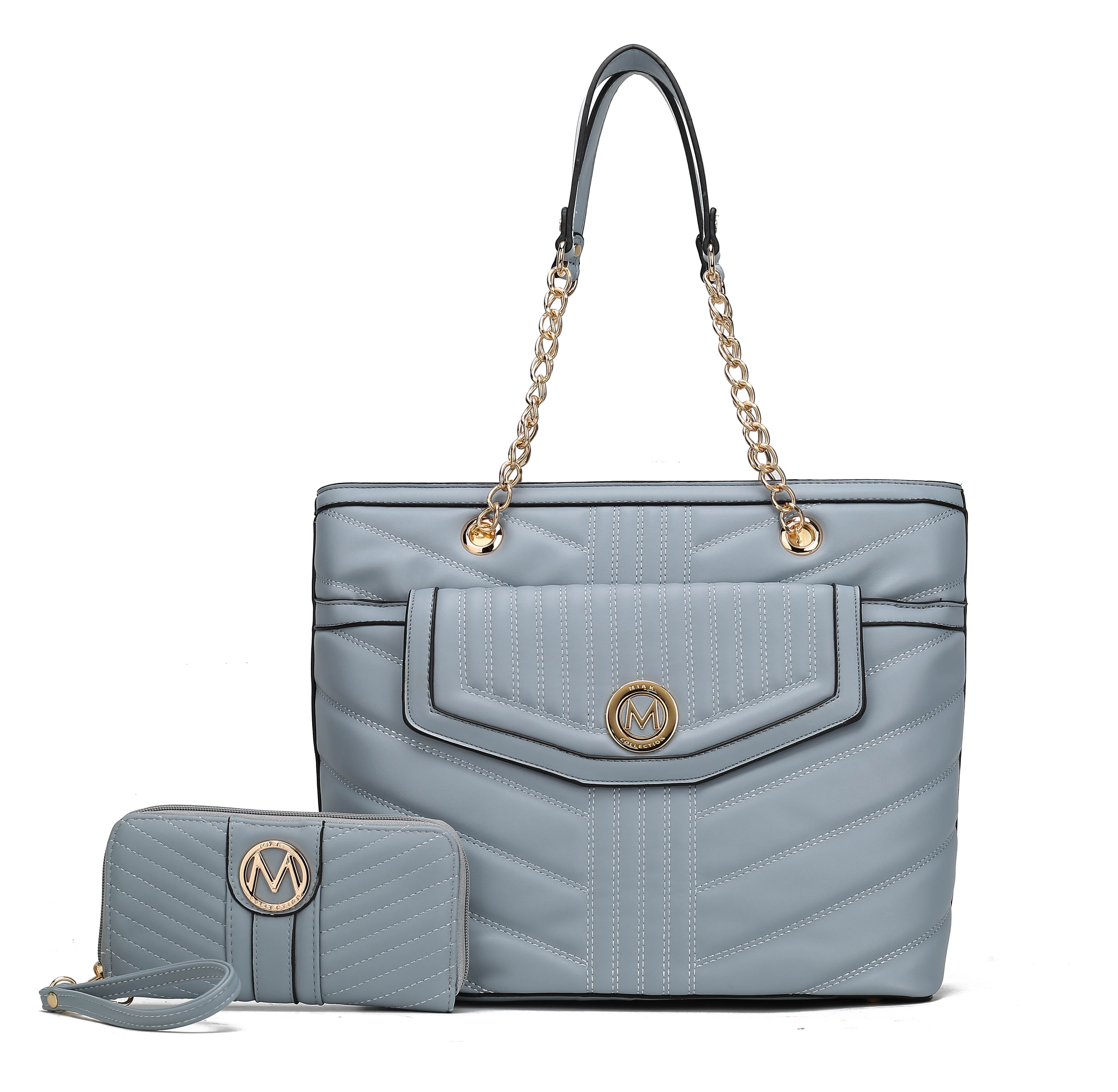 MKF Collection by Mia K. Chiari Tote Bag & Wristlet Wallet for Women - Designer Handbag Shoulder Bag by MKF Collection by Mia K.