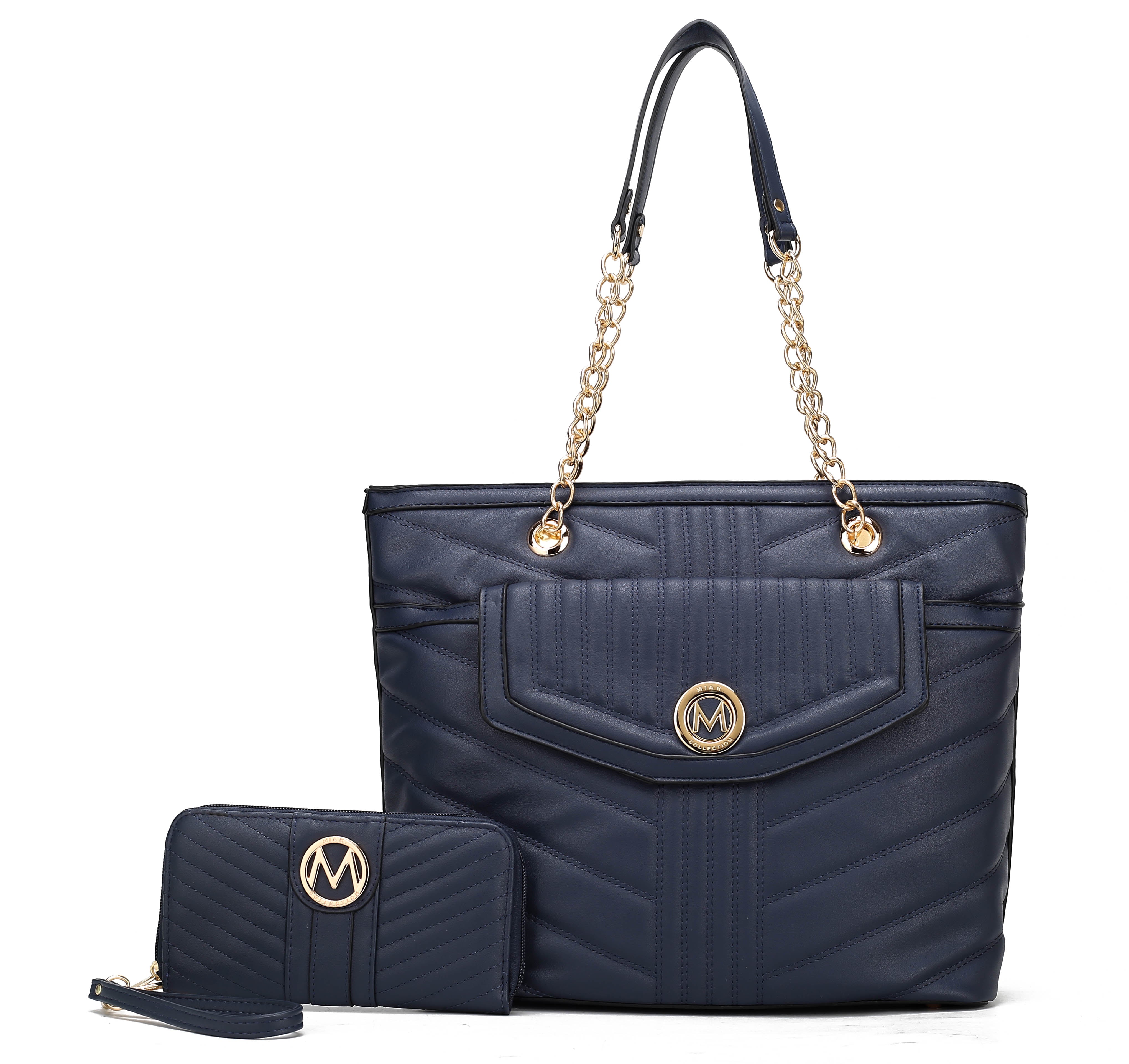 MKF Collection by Mia K. Chiari Tote Bag & Wristlet Wallet for Women - Designer Handbag Shoulder Bag by MKF Collection by Mia K.