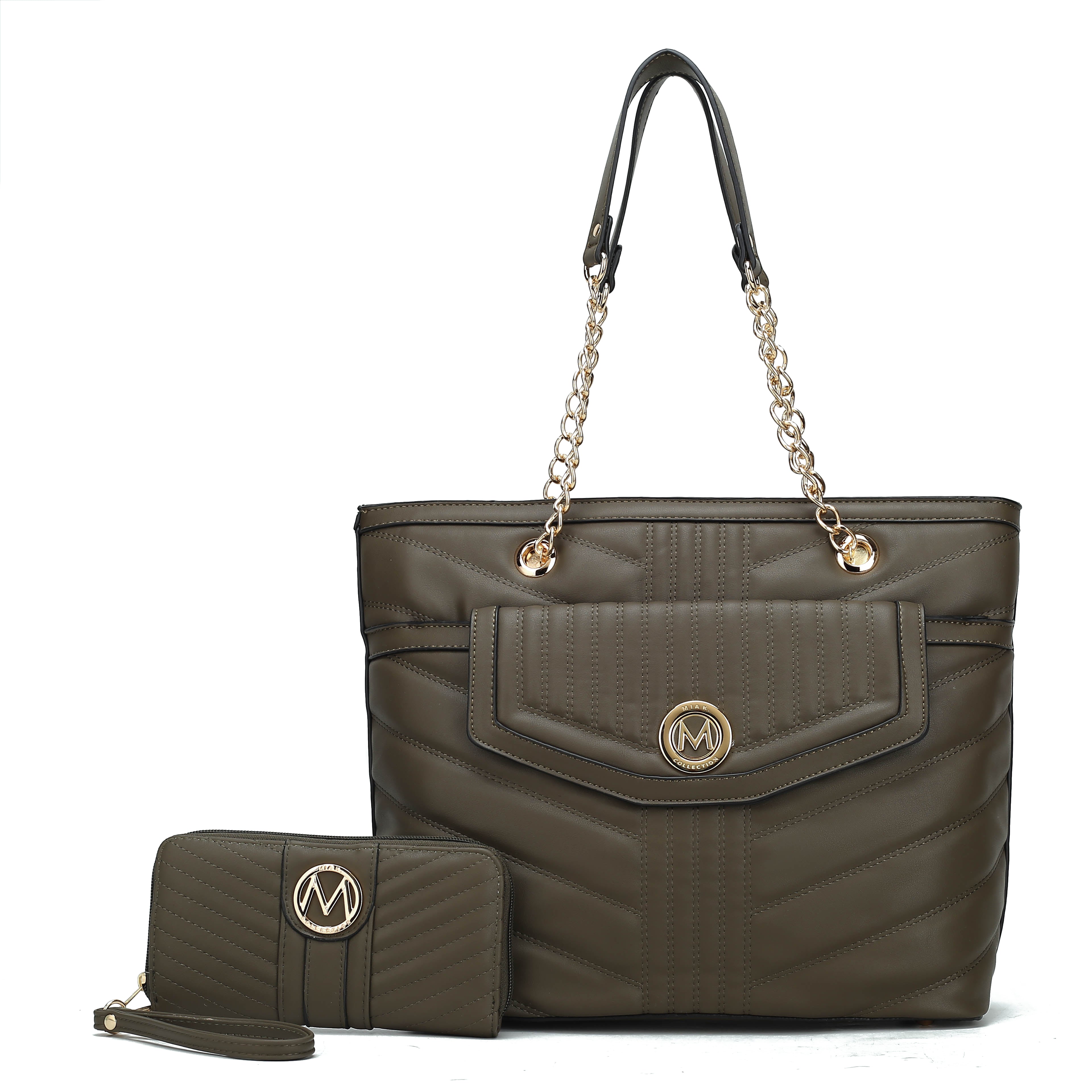 MKF Collection by Mia K. Chiari Tote Bag & Wristlet Wallet for Women - Designer Handbag Shoulder Bag by MKF Collection by Mia K.