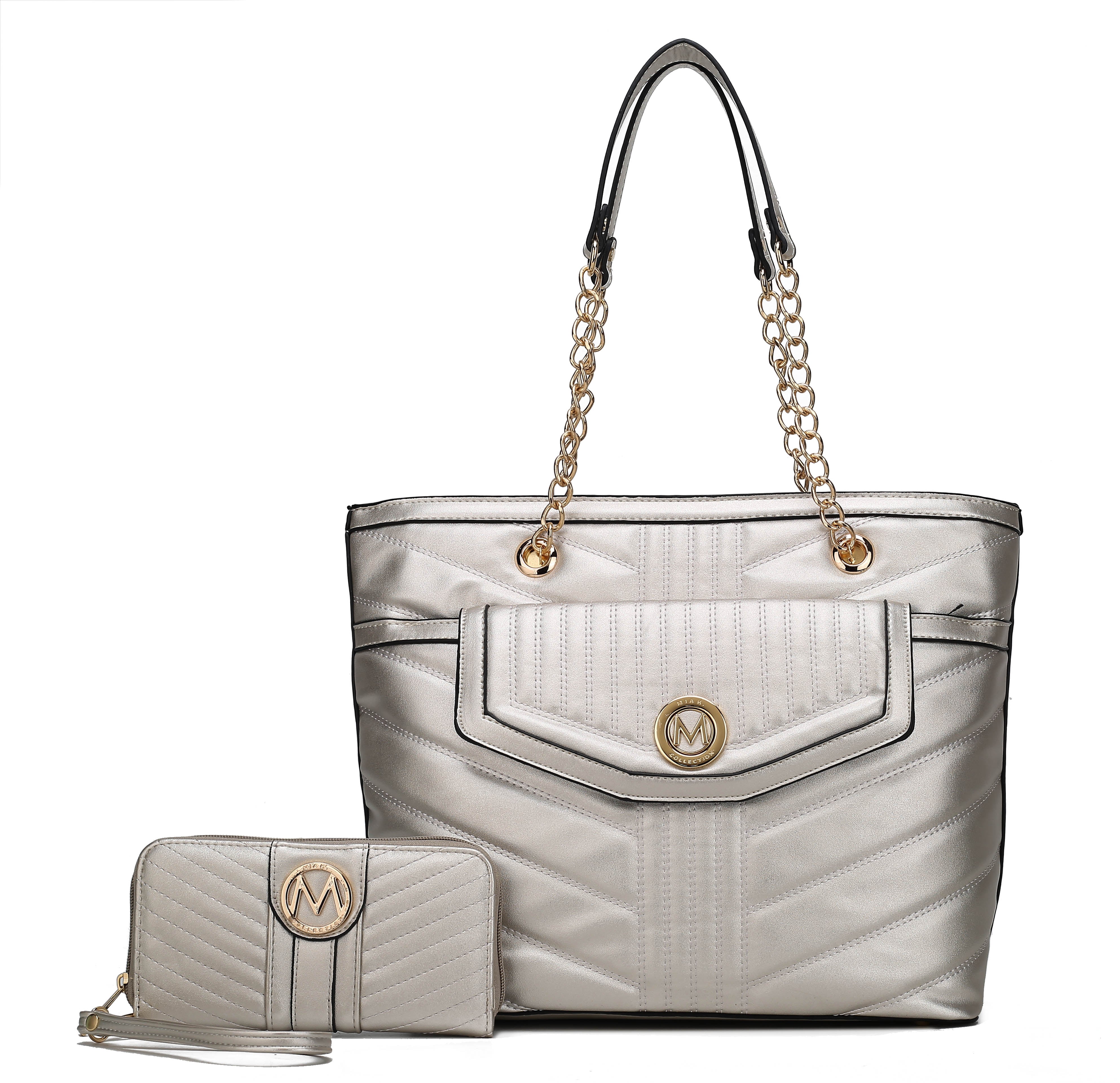 MKF Collection by Mia K. Chiari Tote Bag & Wristlet Wallet for Women - Designer Handbag Shoulder Bag by MKF Collection by Mia K.