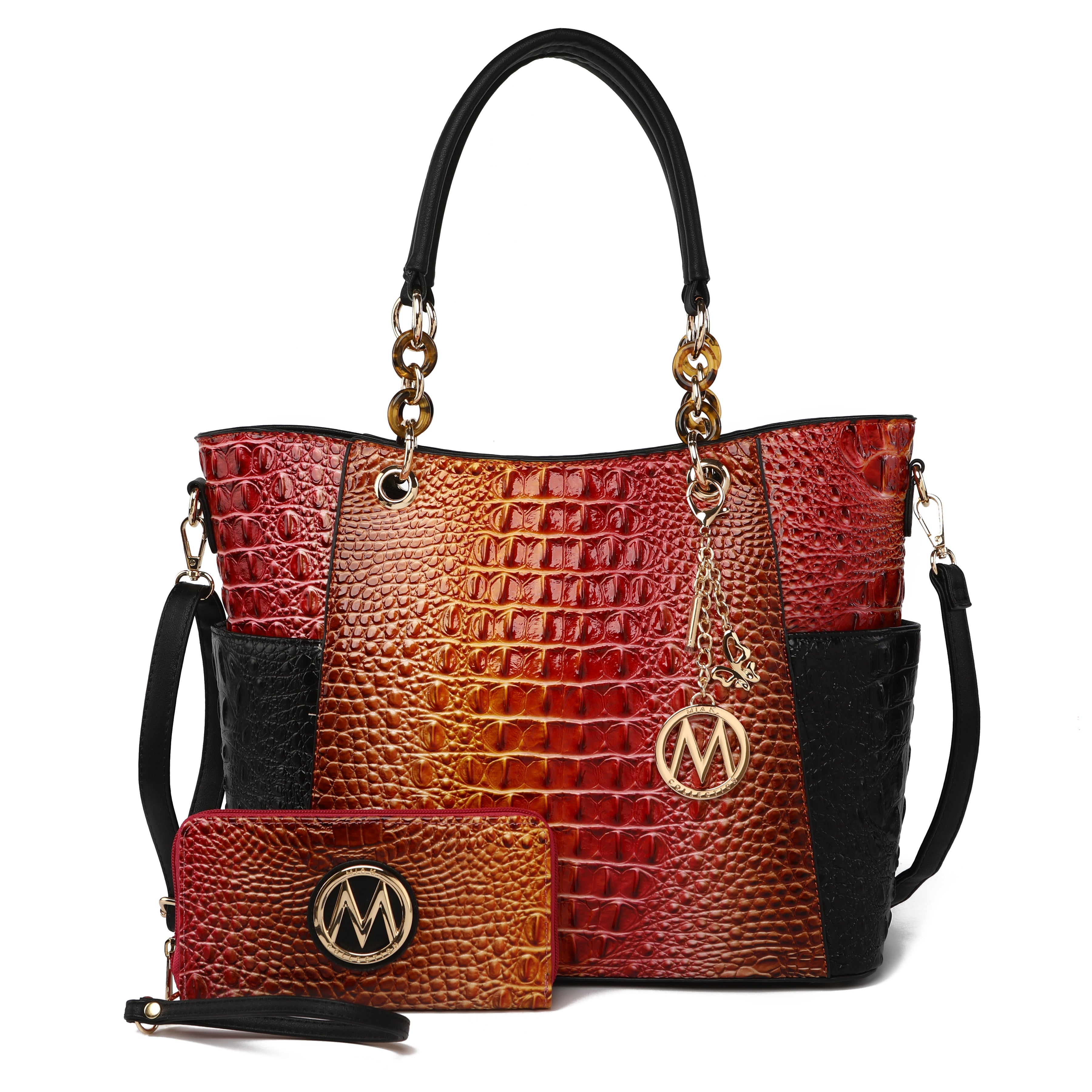 Bonita Croc Embossed Tote bag and Set by MKF Collection by Mia K.