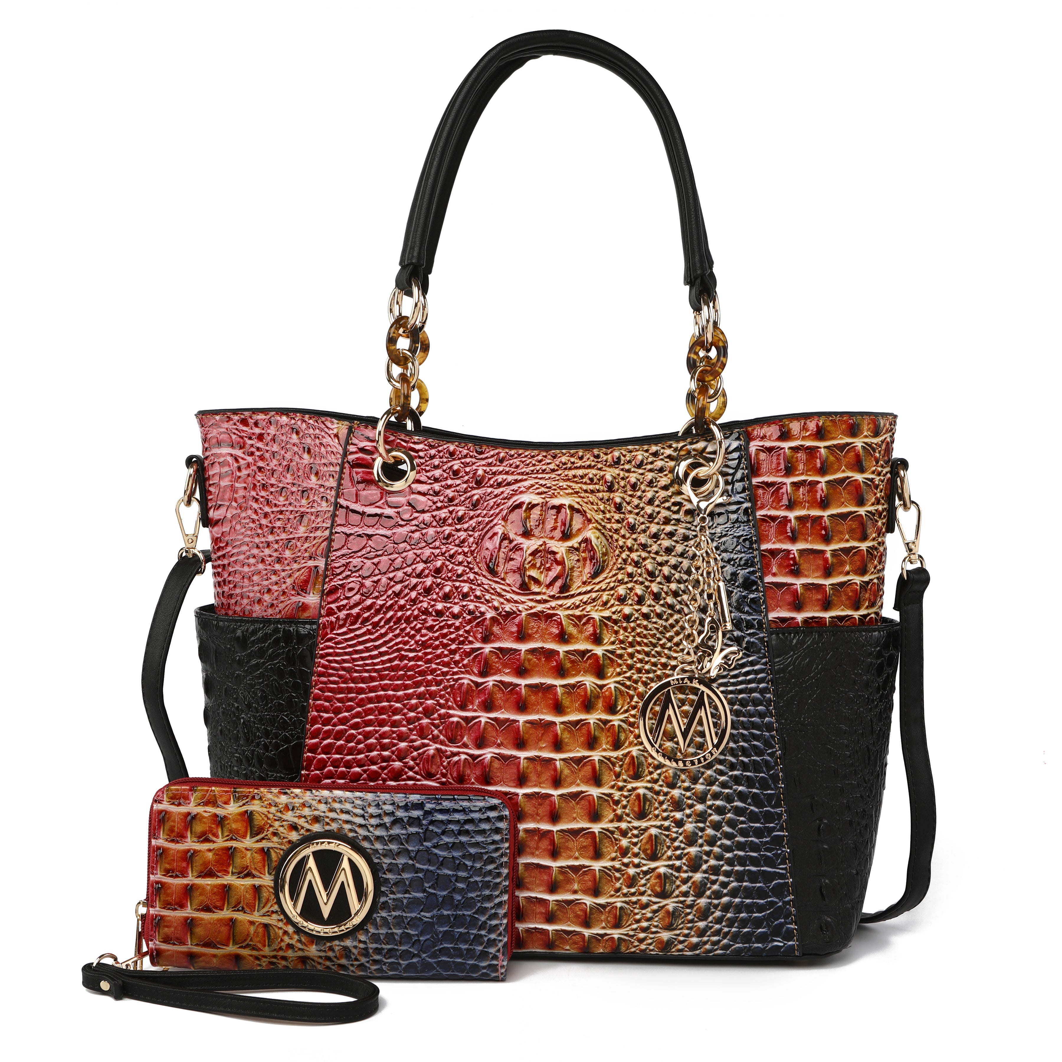 Bonita Croc Embossed Tote bag and Set by MKF Collection by Mia K.