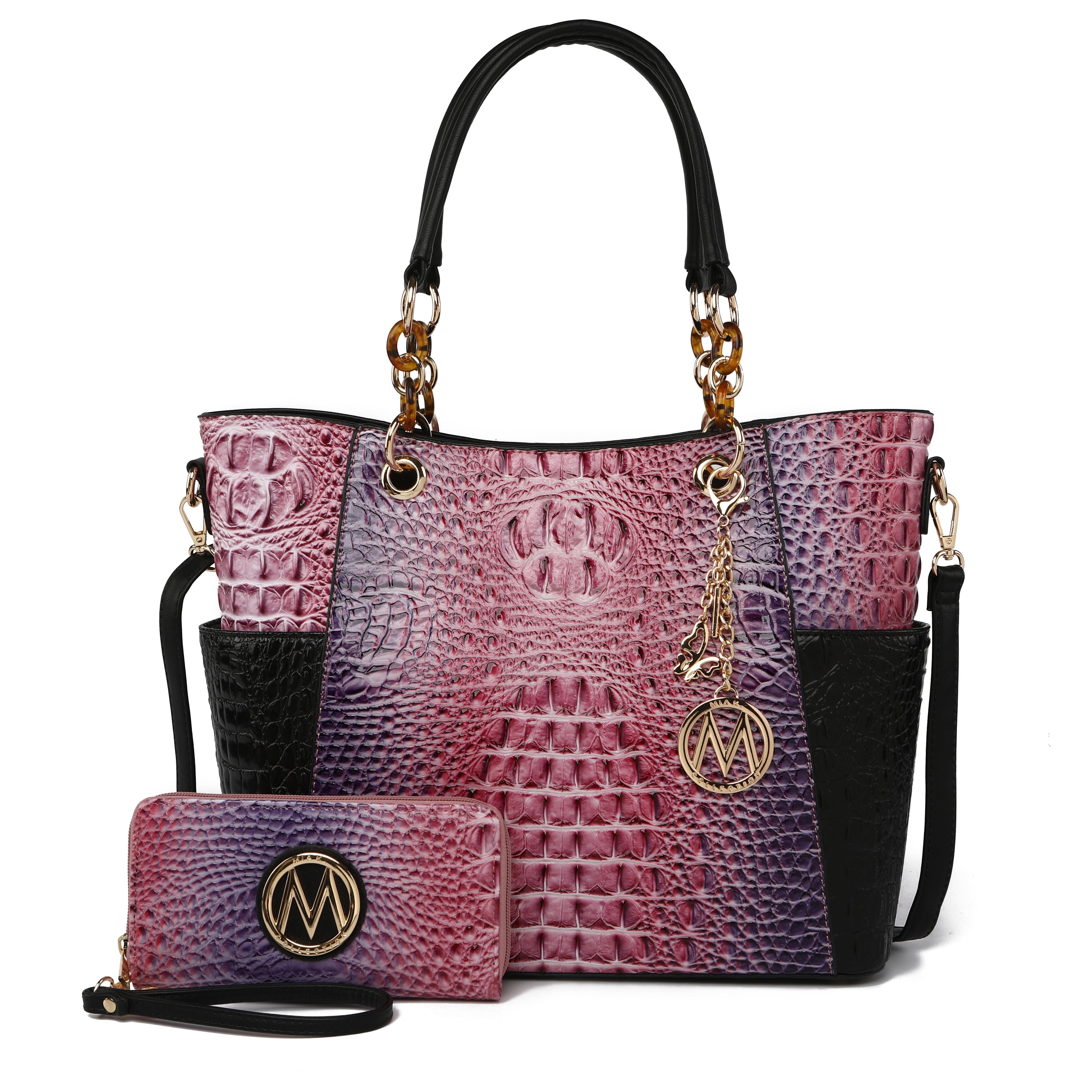 Bonita Croc Embossed Tote bag and Set by MKF Collection by Mia K.