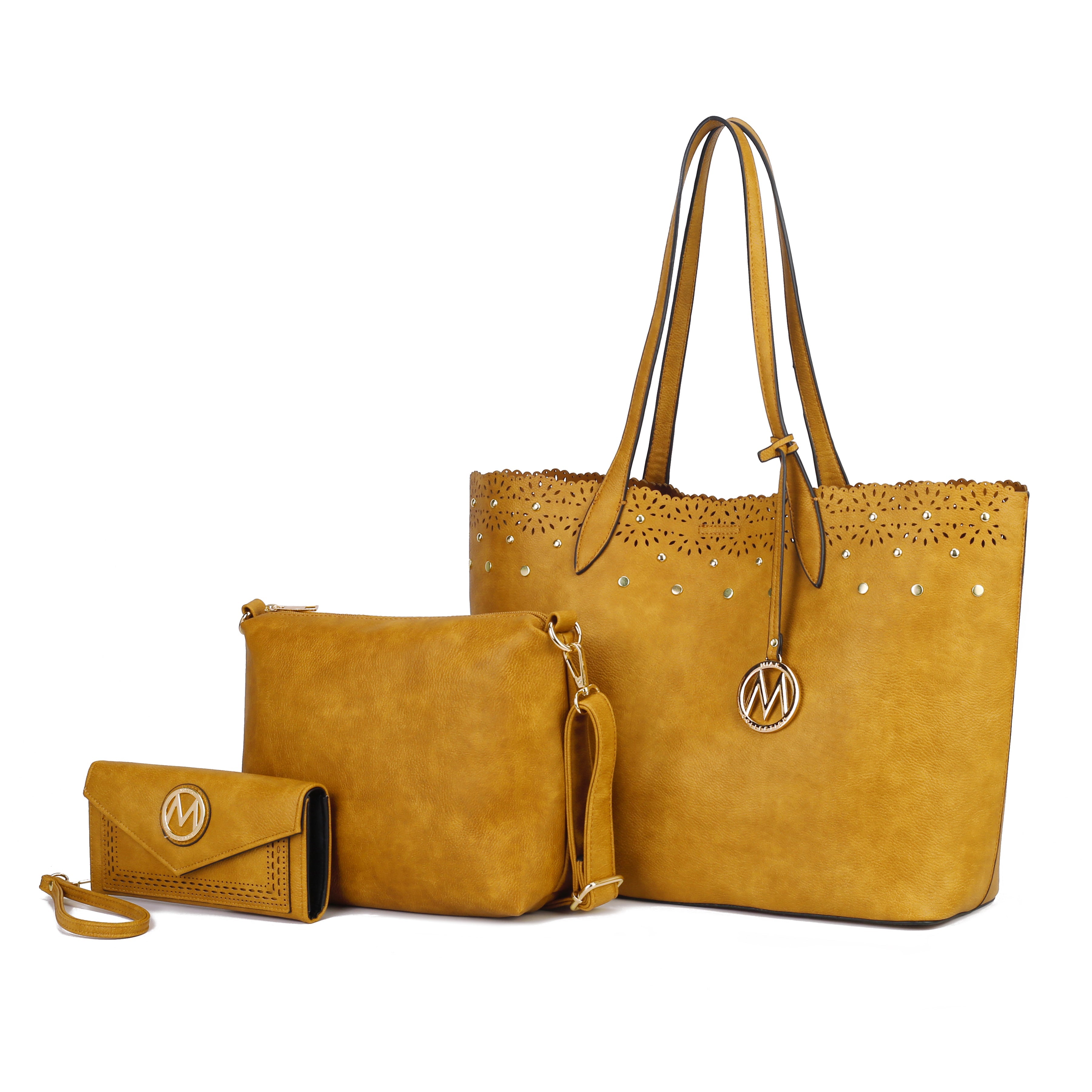 Mariahna 3 Pcs Shopper Tote, crossbody and Wallet by MKF Collection by Mia K.