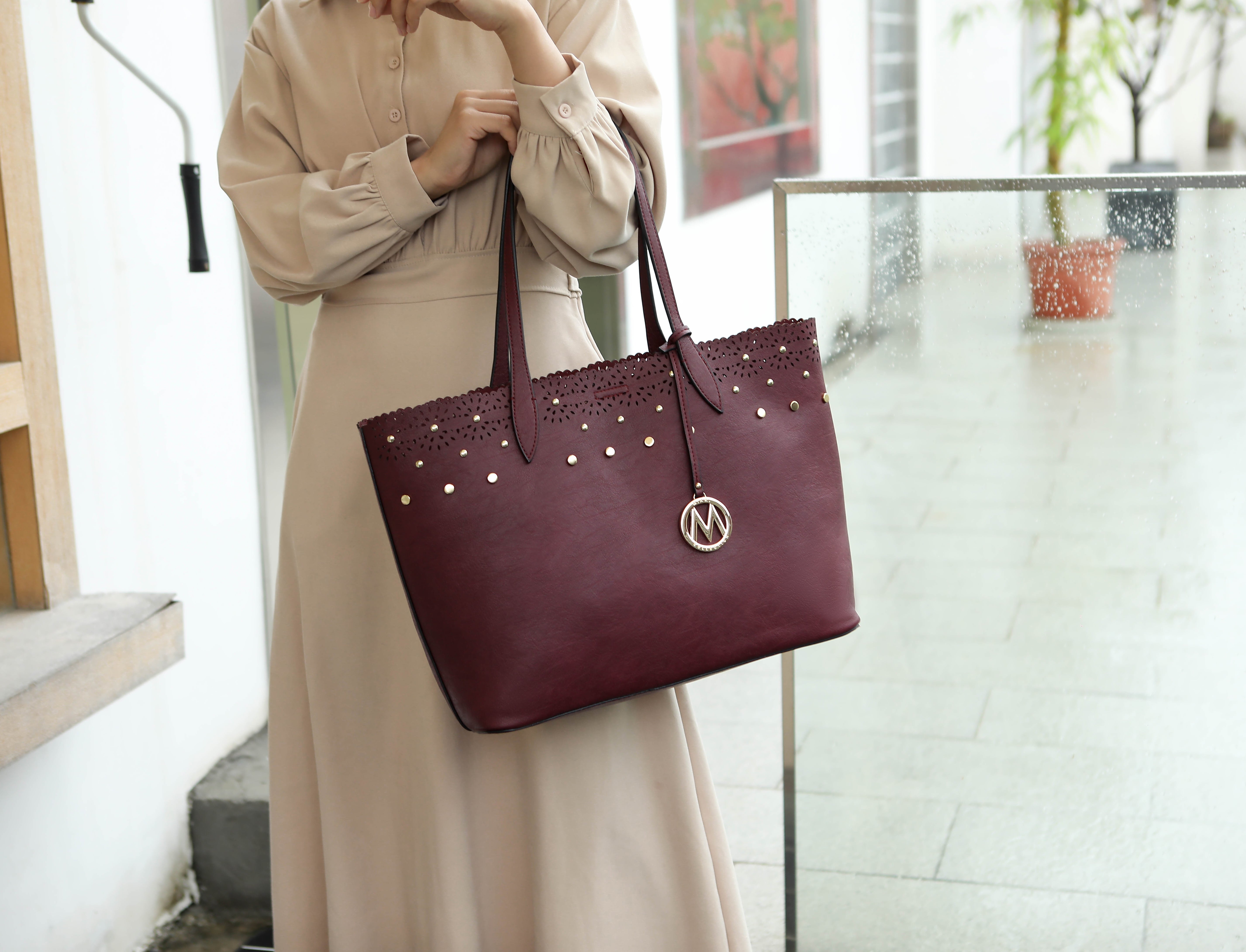 Mariahna 3 Pcs Shopper Tote, crossbody and Wallet by MKF Collection by Mia K.