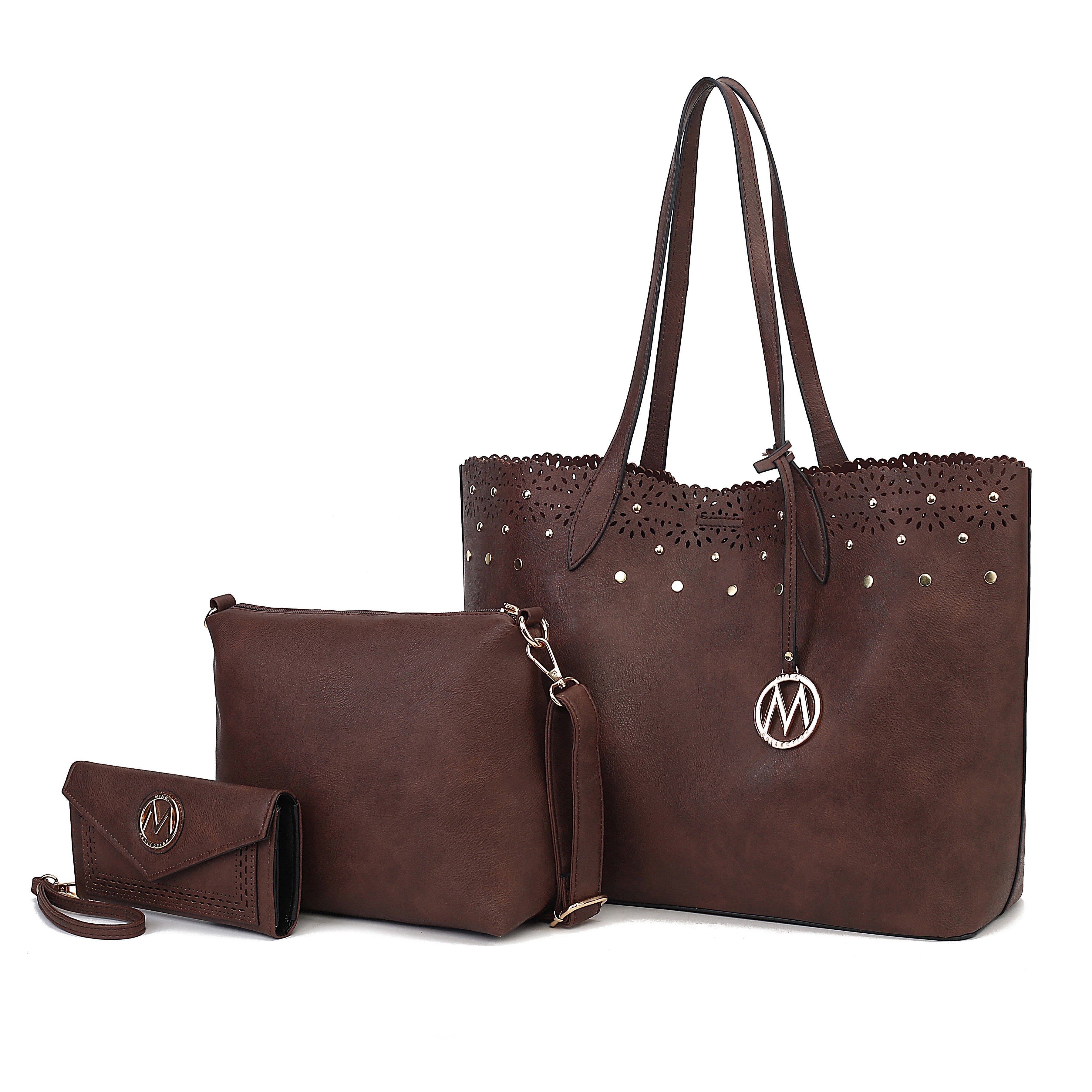 Mariahna 3 Pcs Shopper Tote, crossbody and Wallet by MKF Collection by Mia K.
