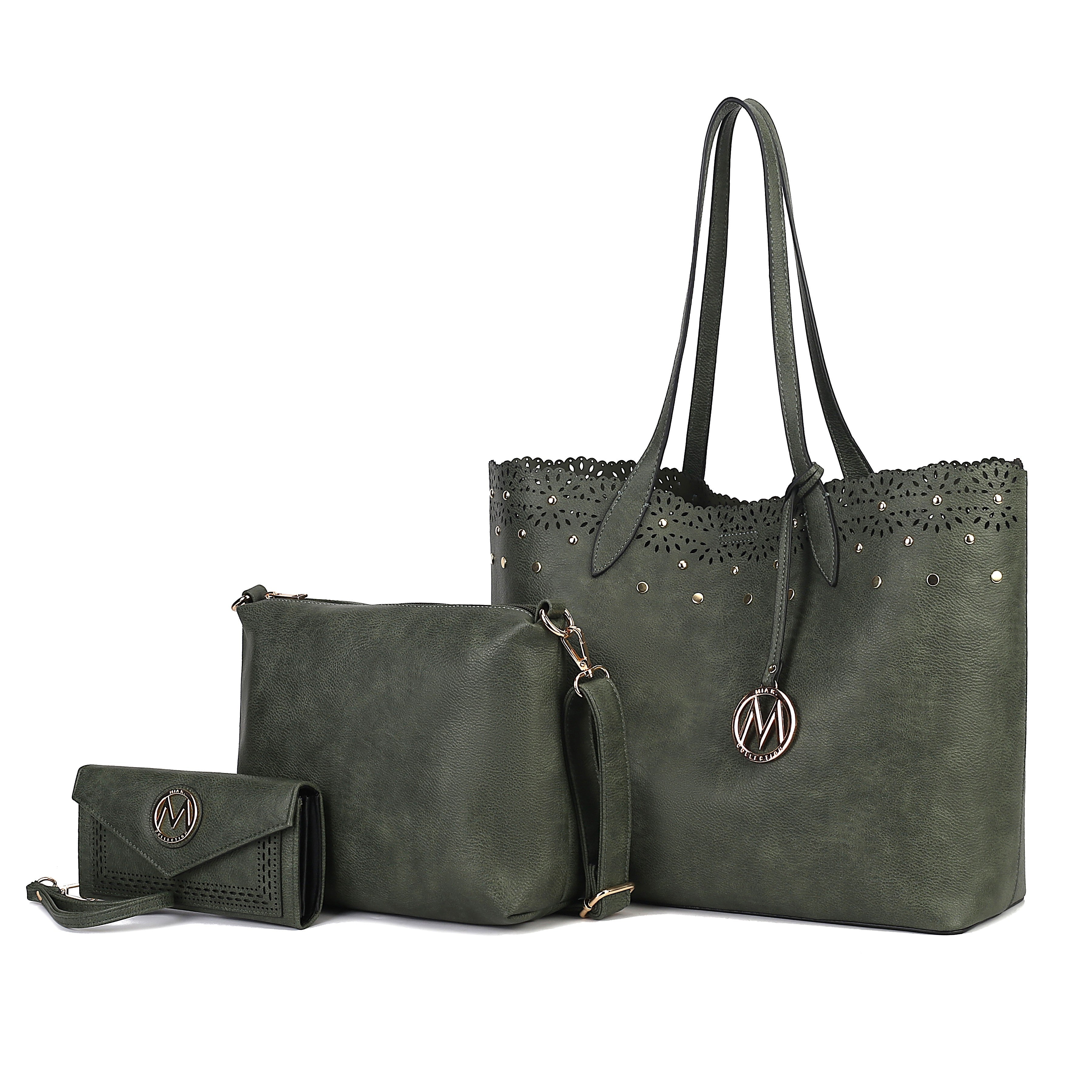 Mariahna 3 Pcs Shopper Tote, crossbody and Wallet by MKF Collection by Mia K.